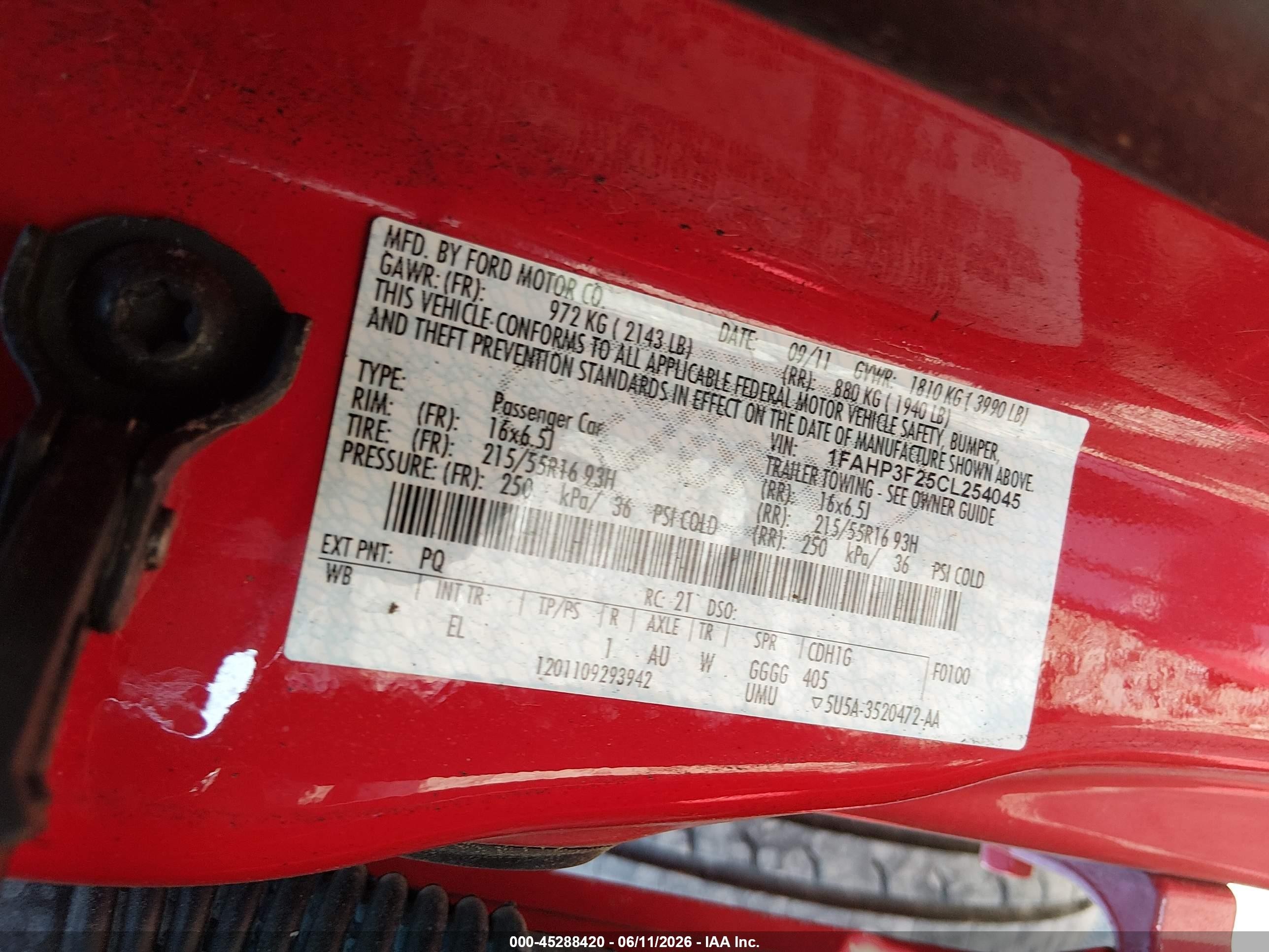 2012 Ford Focus Se Red vin: 1FAHP3F25CL254045