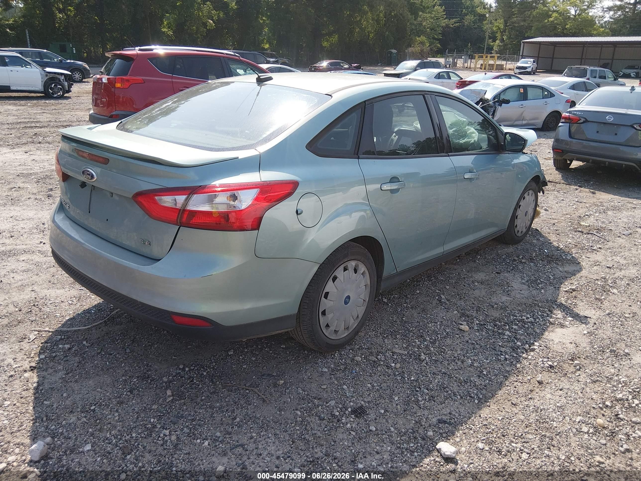 2012 Ford Focus Se Green vin: 1FAHP3F25CL279012