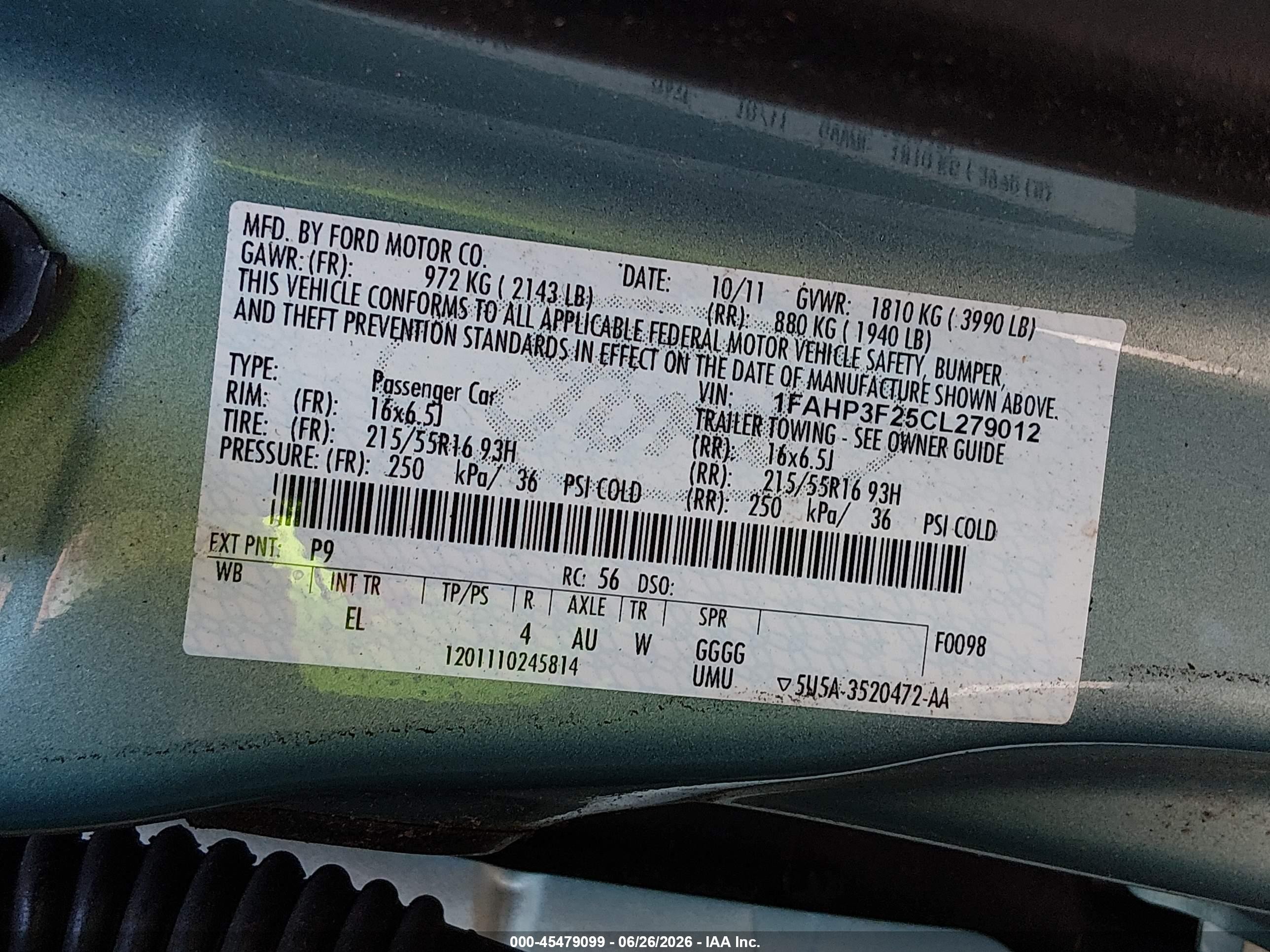 2012 Ford Focus Se Green vin: 1FAHP3F25CL279012