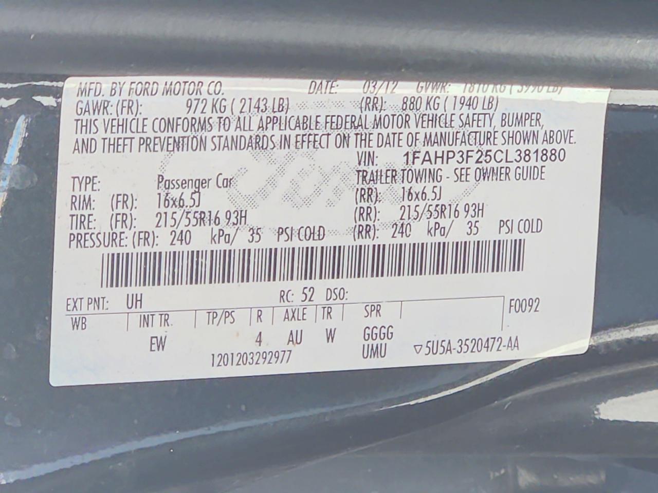 2012 Ford Focus Se Black vin: 1FAHP3F25CL381880