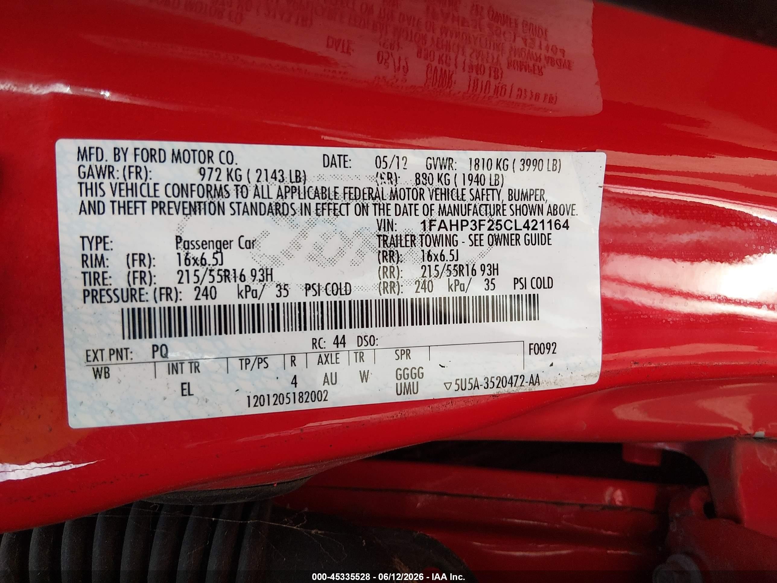 2012 Ford Focus Se Red vin: 1FAHP3F25CL421164