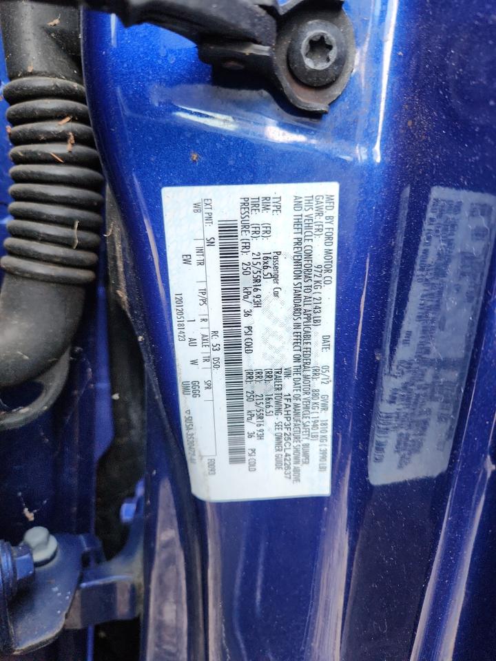2012 Ford Focus Se Blue vin: 1FAHP3F25CL422637
