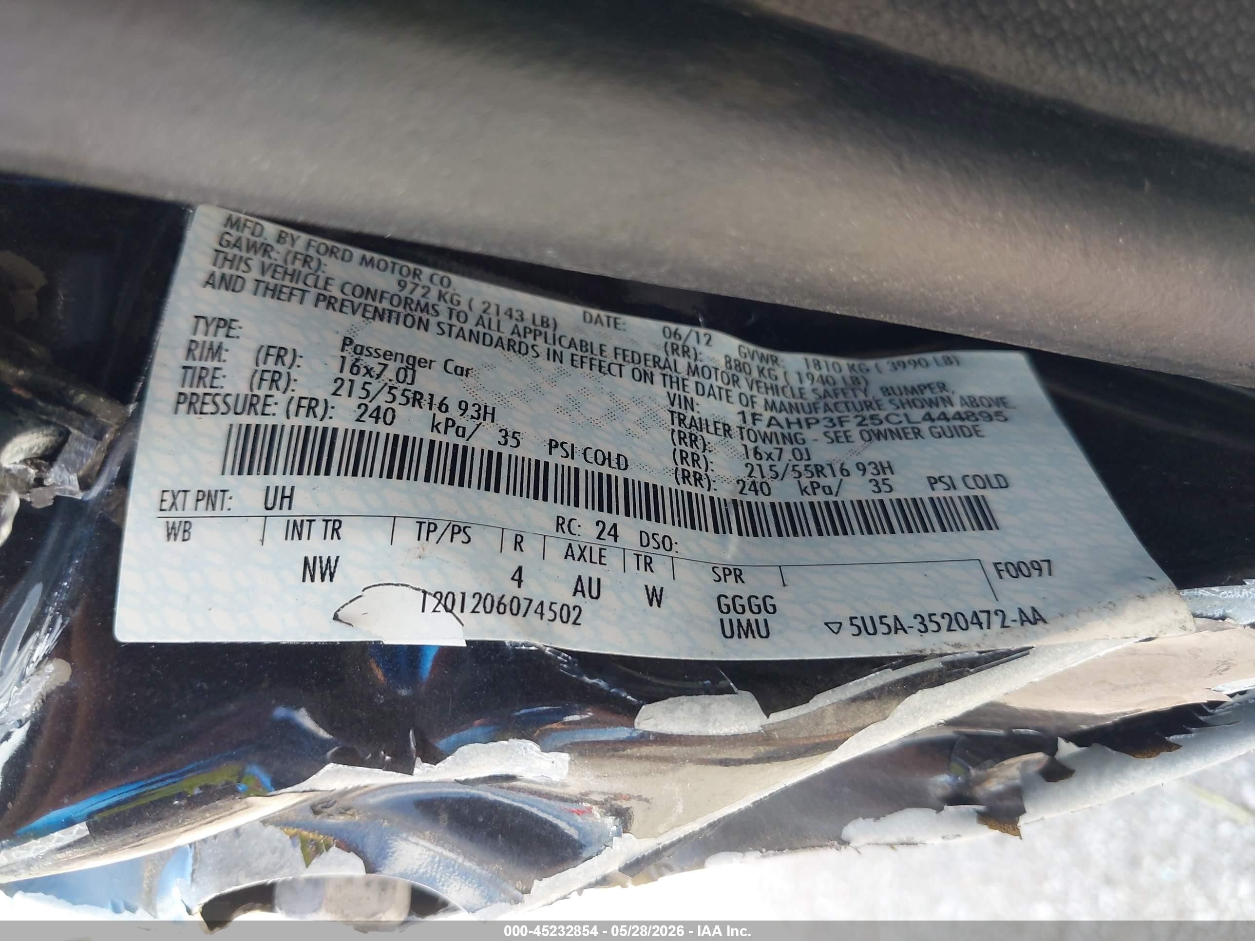 2012 Ford Focus Se Черный vin: 1FAHP3F25CL444895