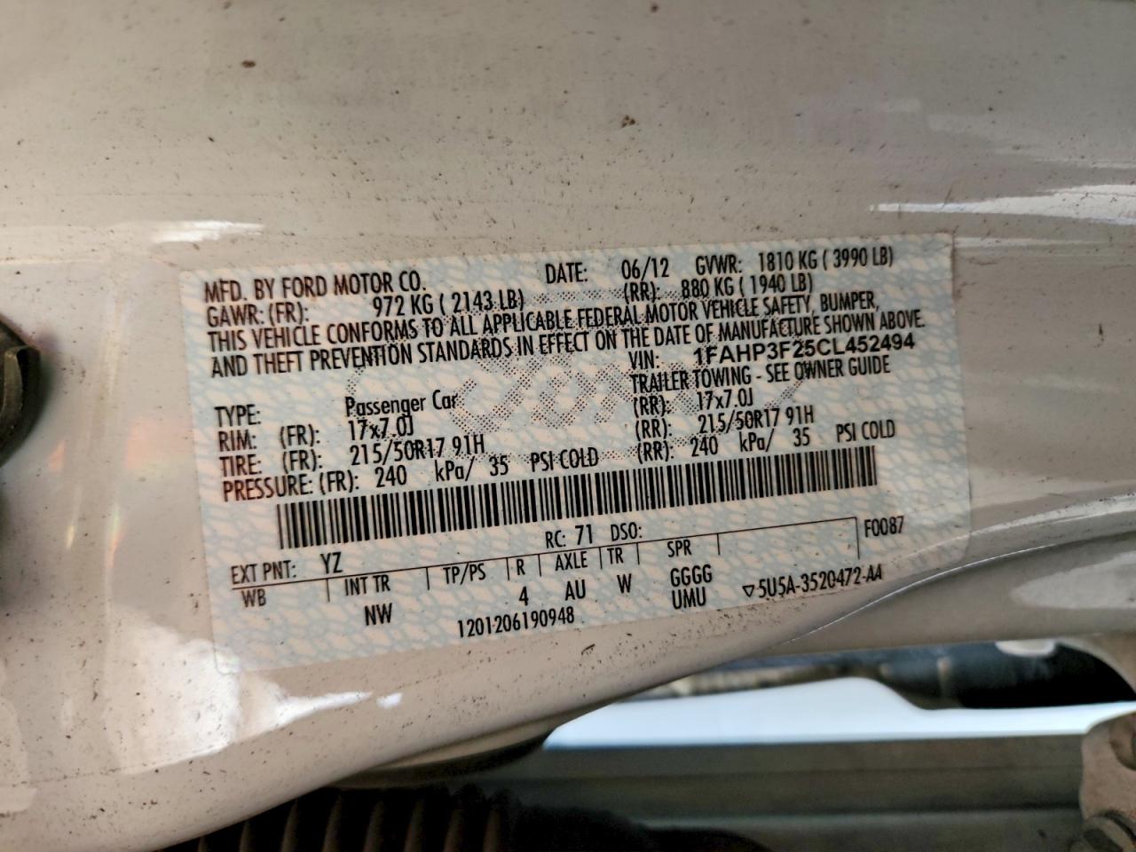 2012 Ford Focus Se White vin: 1FAHP3F25CL452494