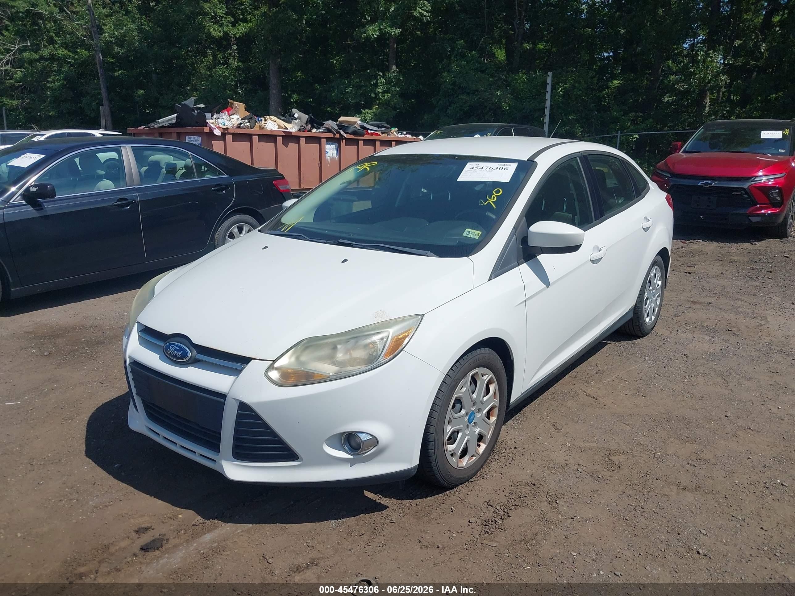 2012 Ford Focus Se White vin: 1FAHP3F26CL169781
