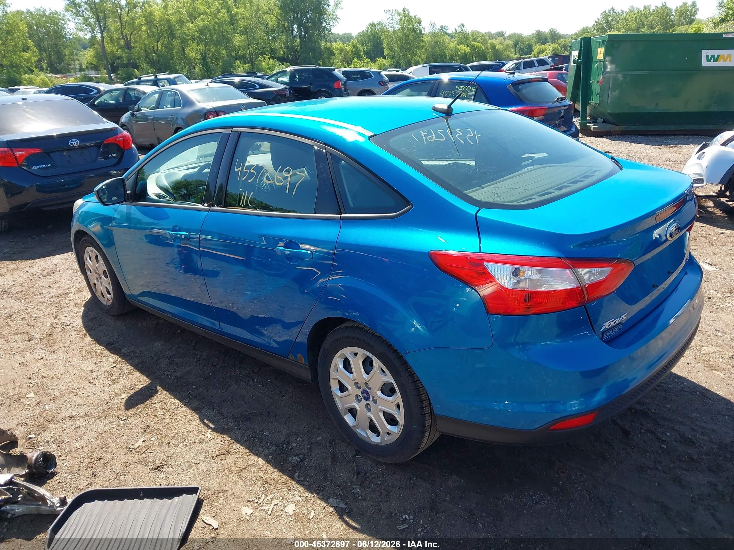 2012 Ford Focus Se Blue vin: 1FAHP3F26CL250795
