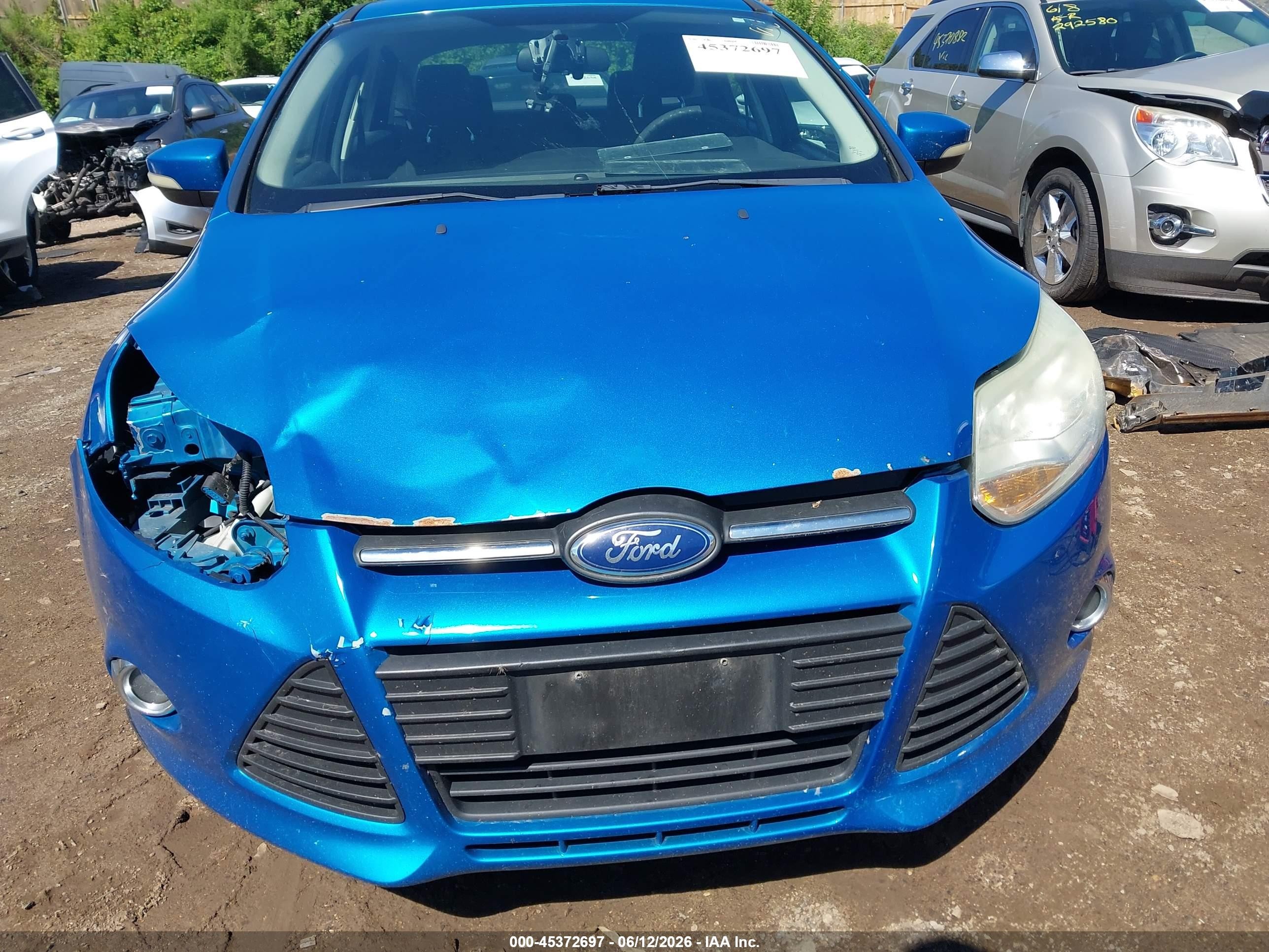 2012 Ford Focus Se Blue vin: 1FAHP3F26CL250795