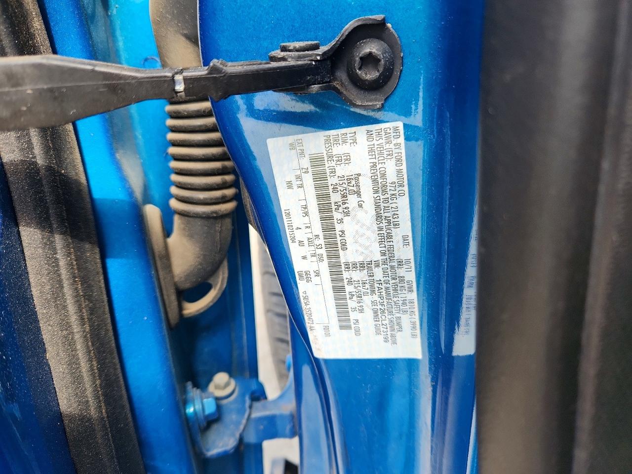 2012 Ford Focus Se Blue vin: 1FAHP3F26CL273199