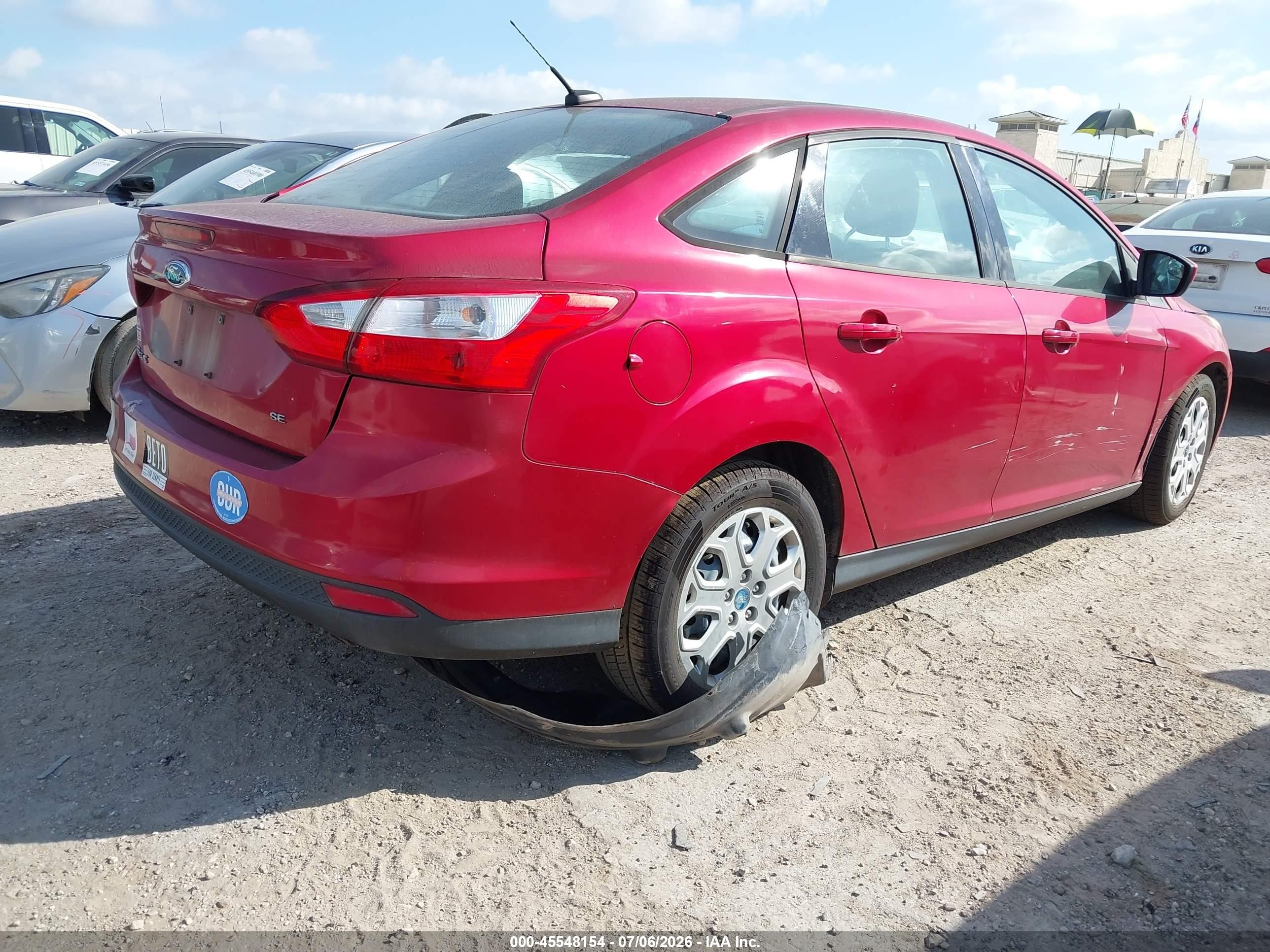2012 Ford Focus Se Red vin: 1FAHP3F26CL320599