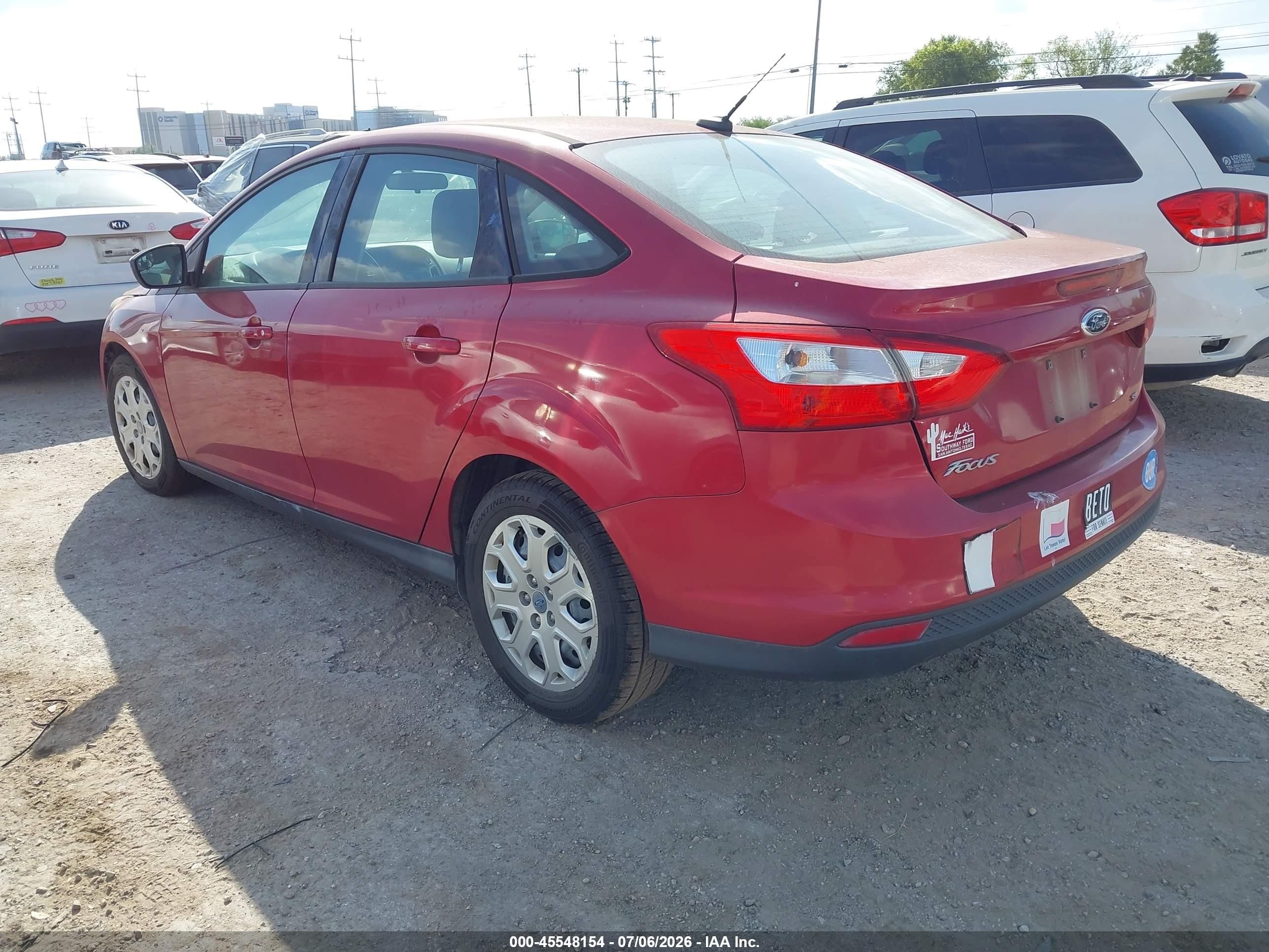 2012 Ford Focus Se Red vin: 1FAHP3F26CL320599