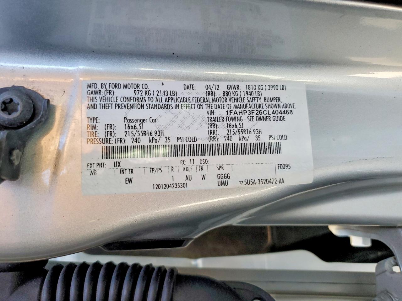 2012 Ford Focus Se Silver vin: 1FAHP3F26CL404468
