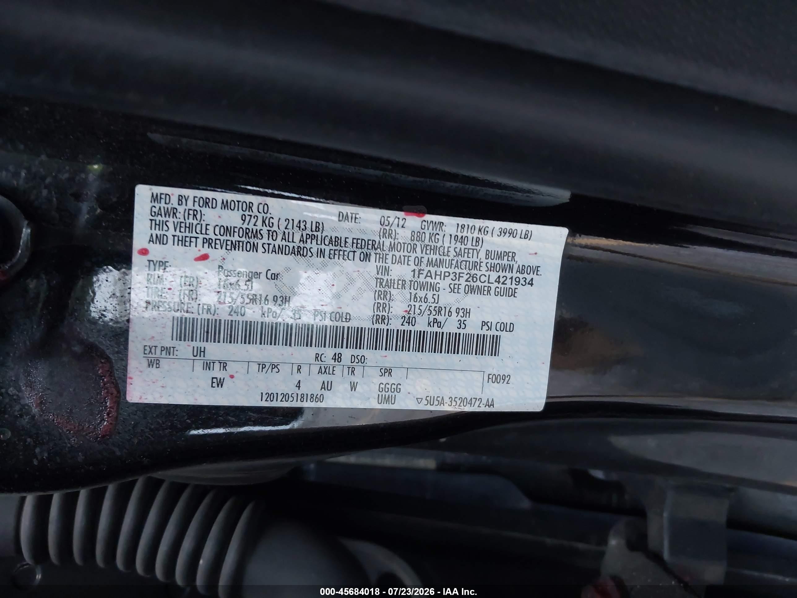 2012 Ford Focus Se Black vin: 1FAHP3F26CL421934