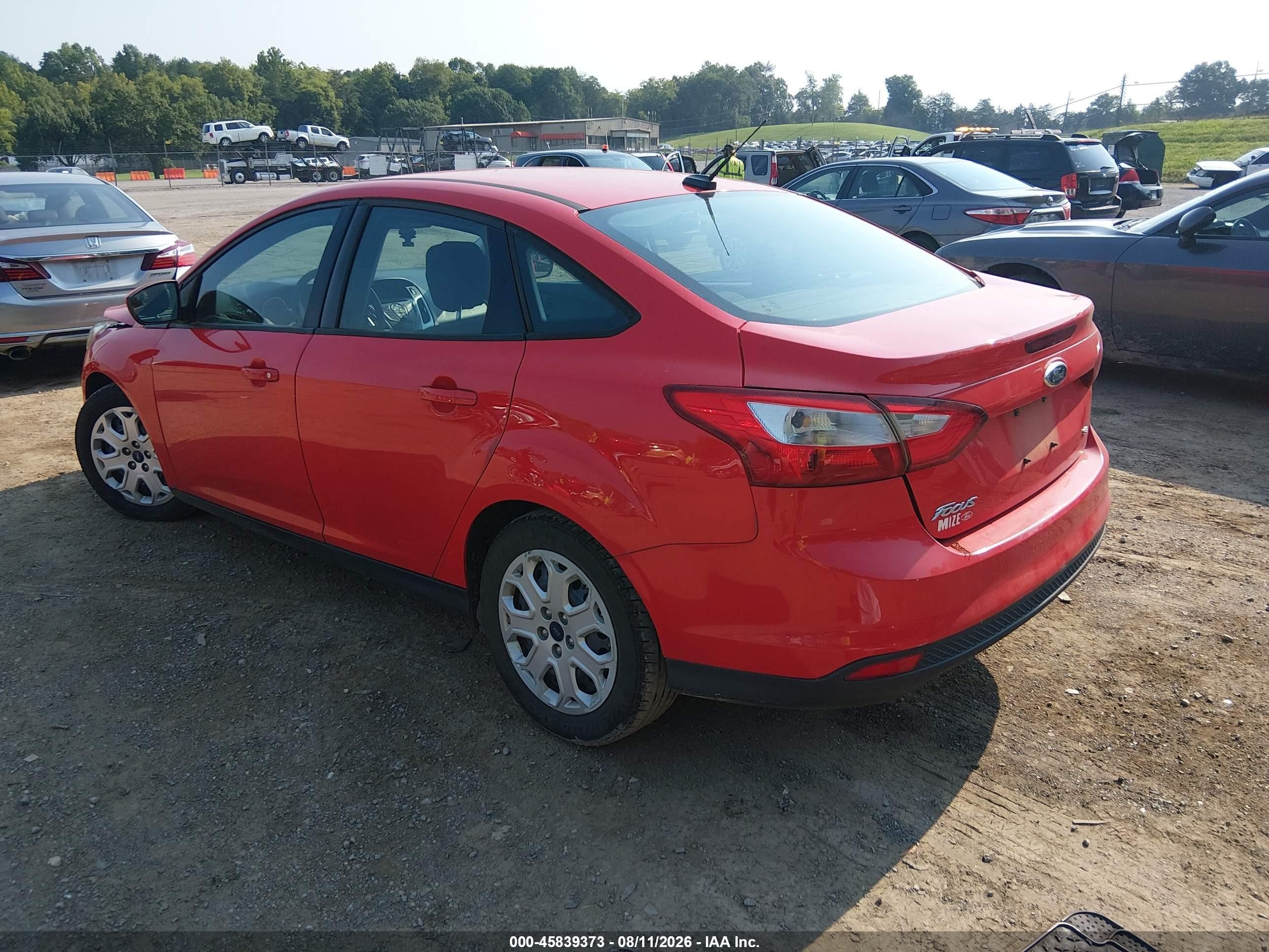 2012 Ford Focus Se Red vin: 1FAHP3F27CL117527