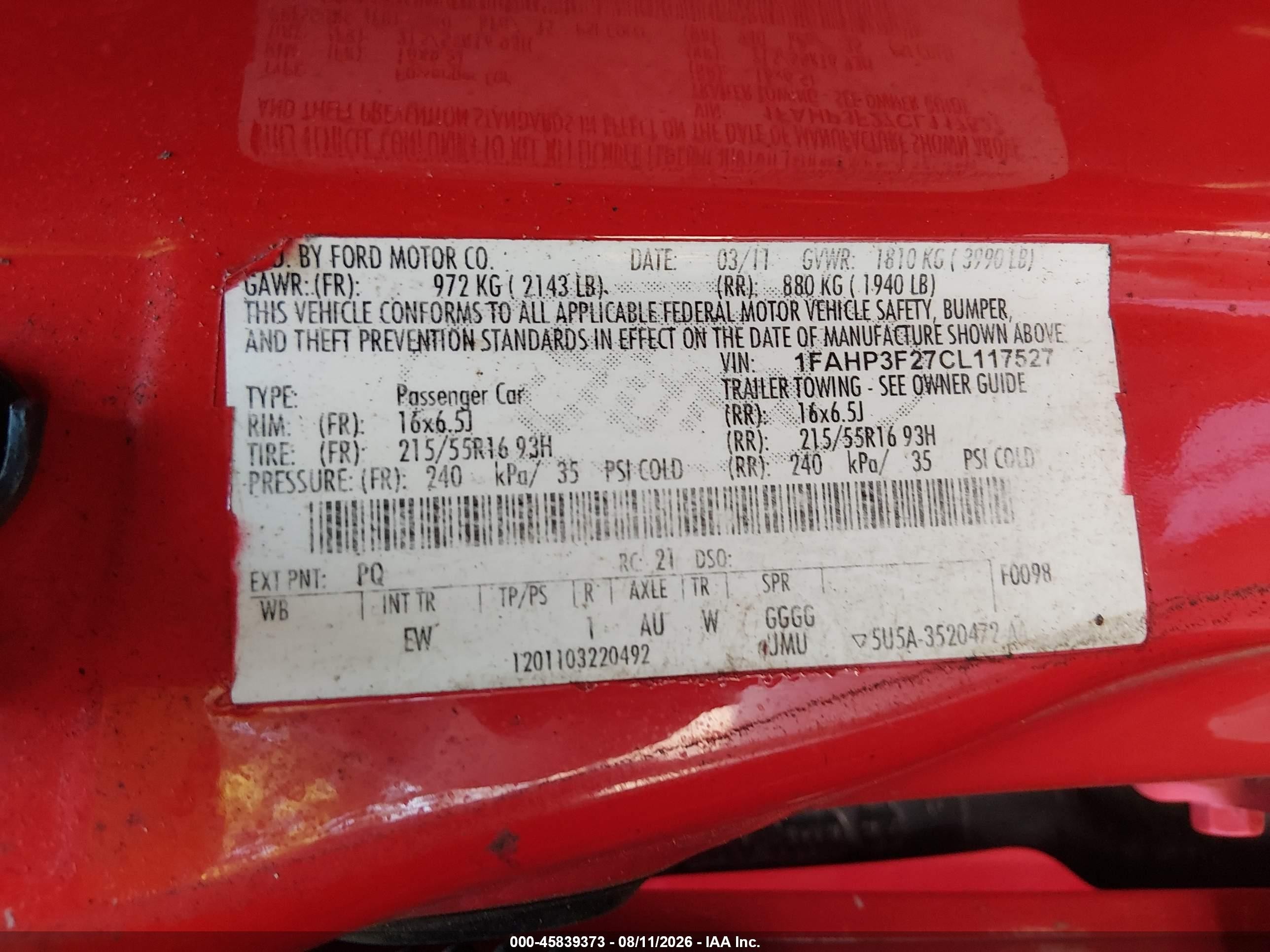 2012 Ford Focus Se Red vin: 1FAHP3F27CL117527