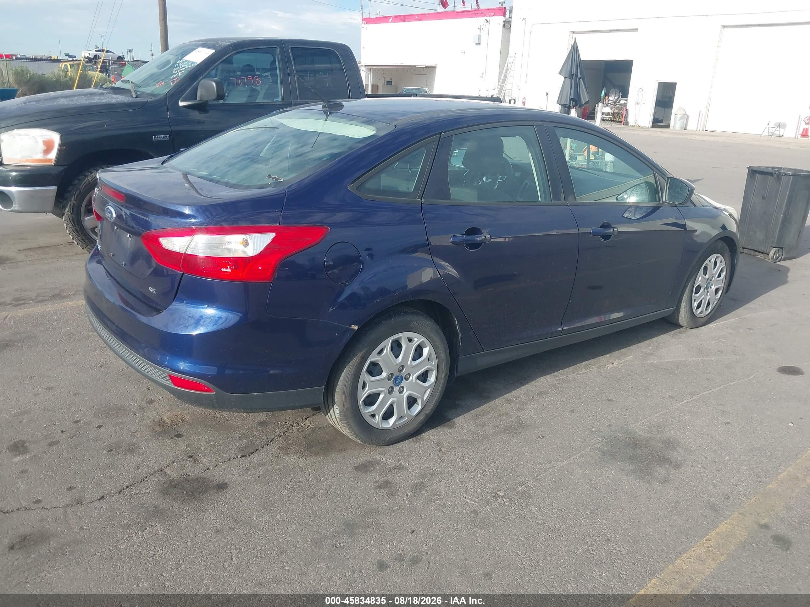 2012 Ford Focus Se Blue vin: 1FAHP3F27CL148518