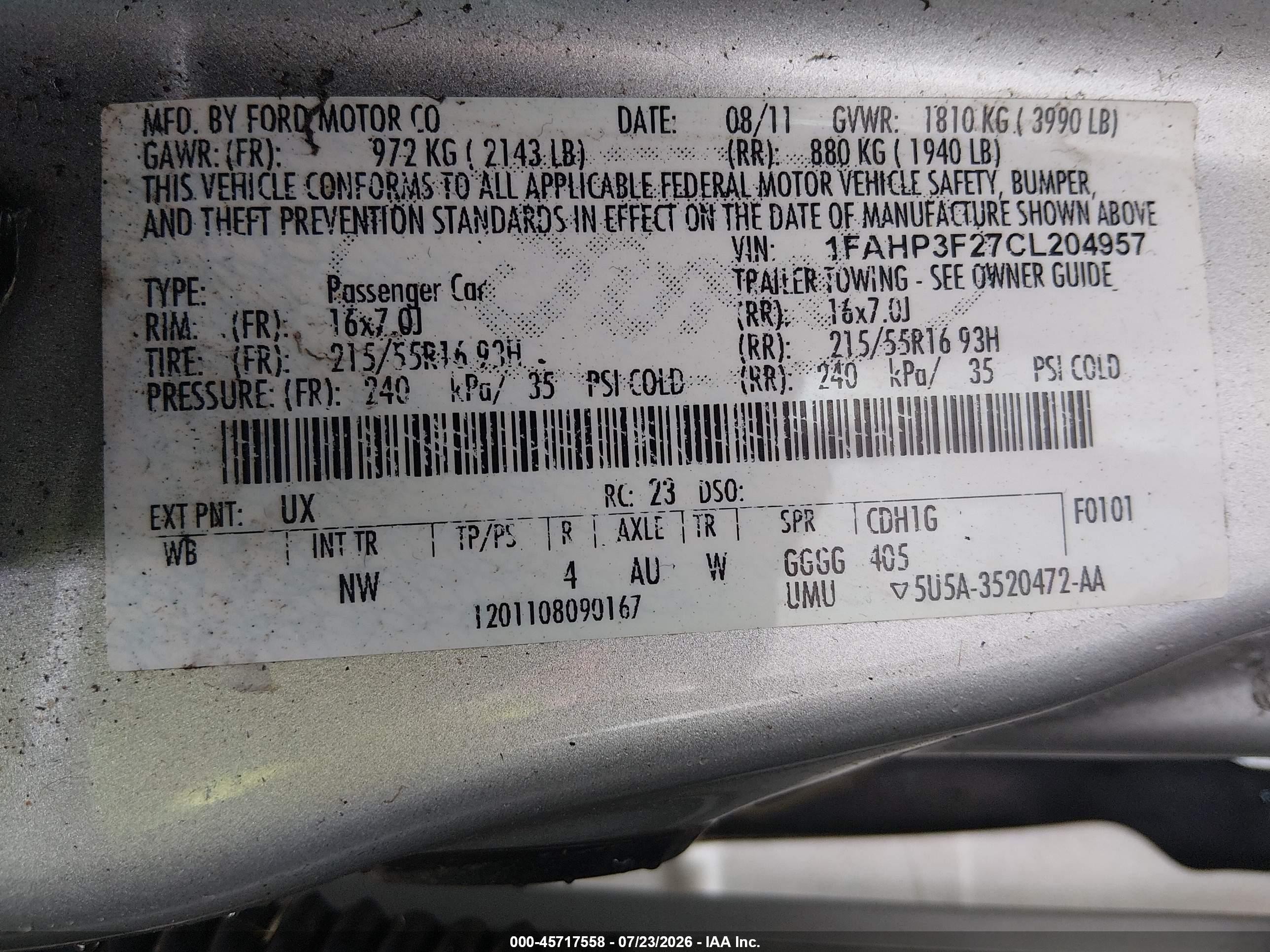 2012 Ford Focus Se Silver vin: 1FAHP3F27CL204957