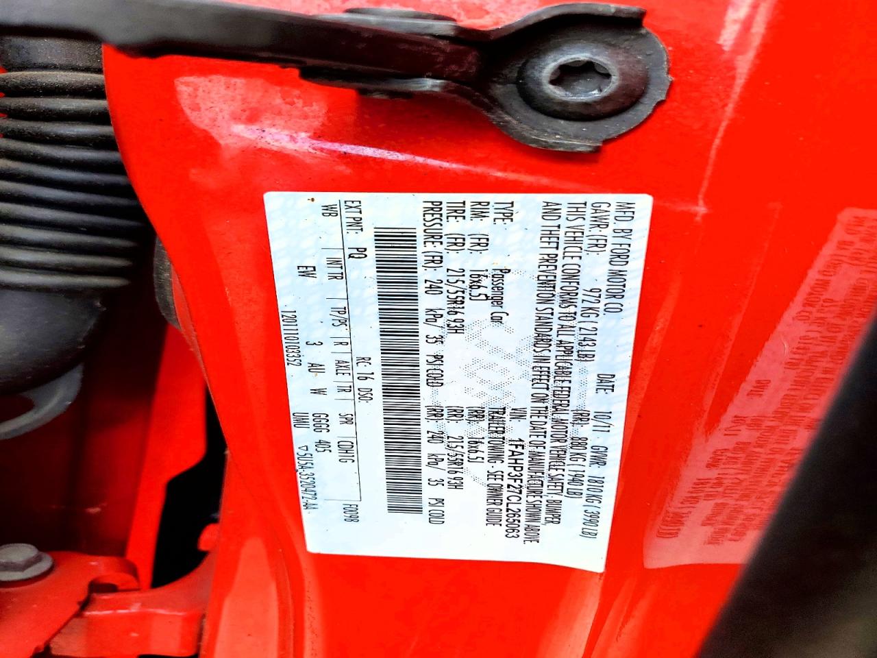 2012 Ford Focus Se Red vin: 1FAHP3F27CL265063