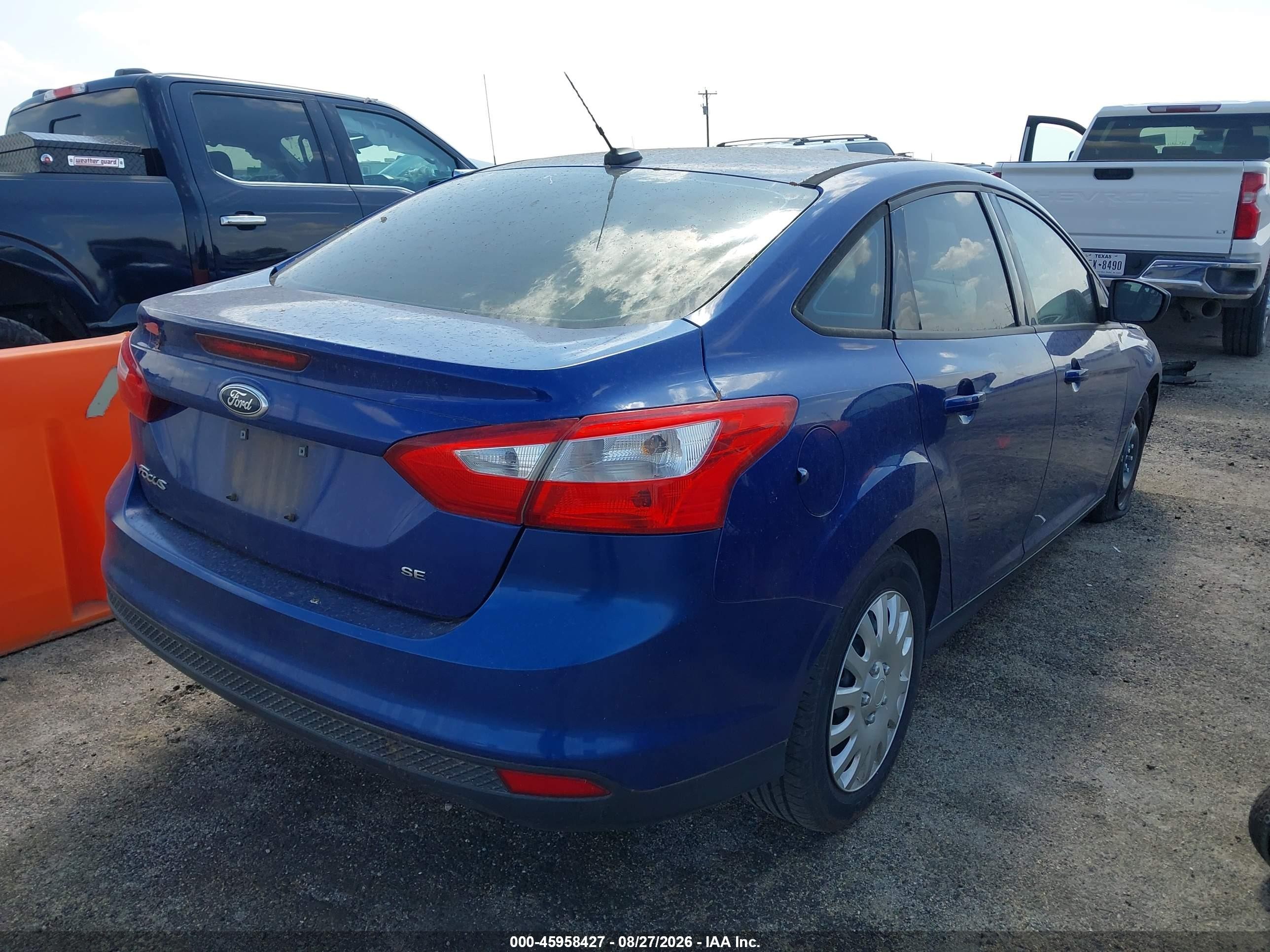 2012 Ford Focus Se Blue vin: 1FAHP3F27CL360416