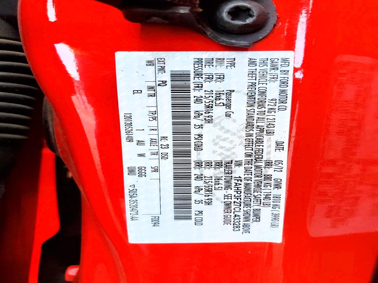 2012 Ford Focus Se Red vin: 1FAHP3F27CL433283