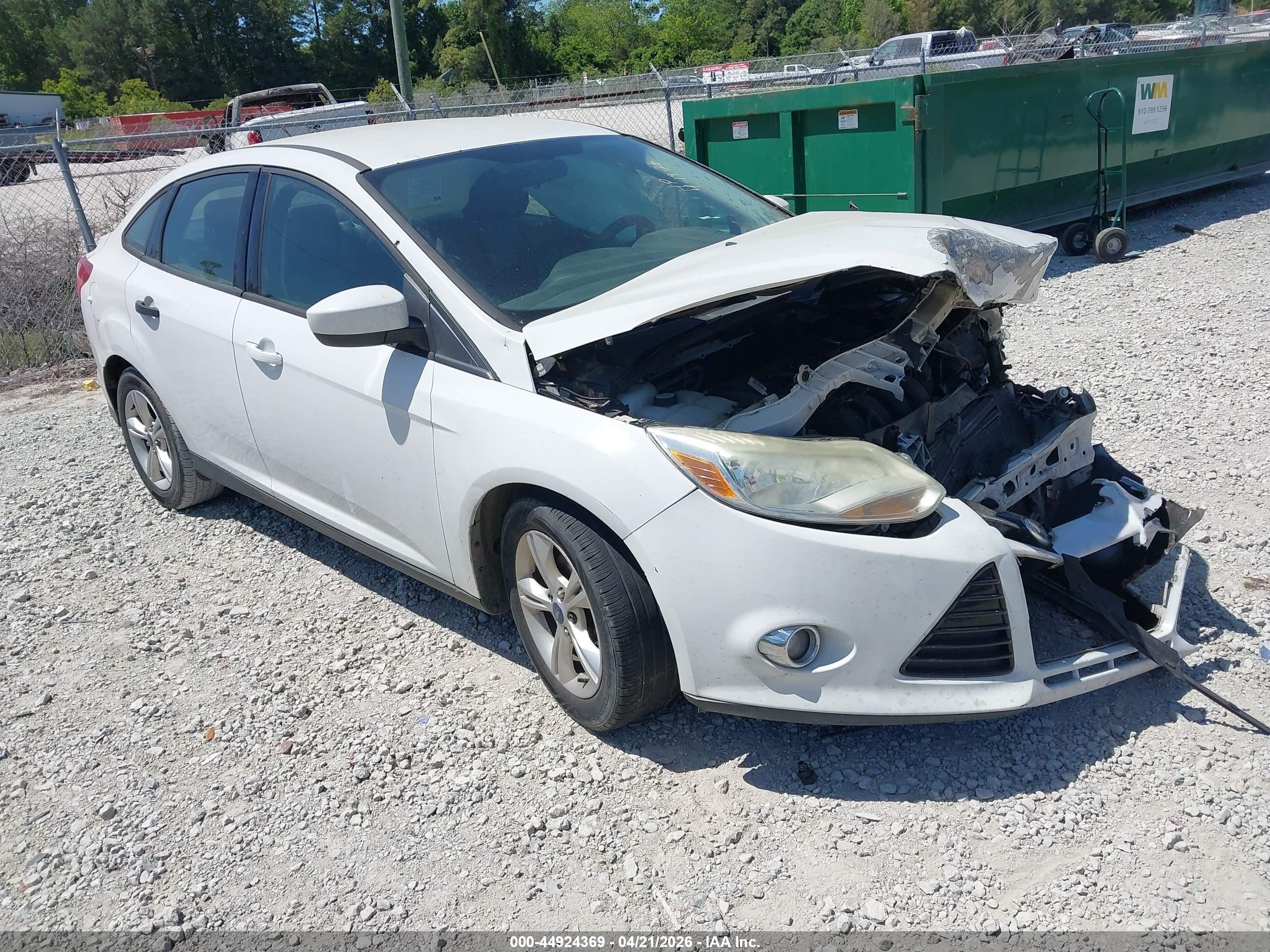2012 Ford Focus Se White vin: 1FAHP3F28CL407405