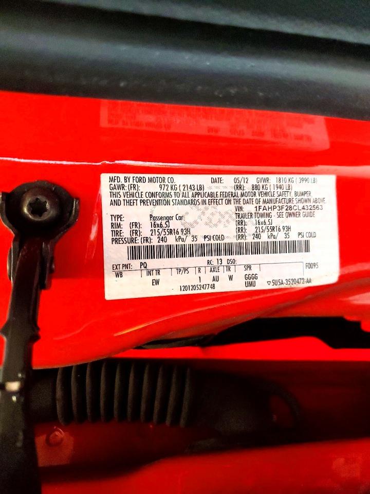 2012 Ford Focus Se Red vin: 1FAHP3F28CL432563