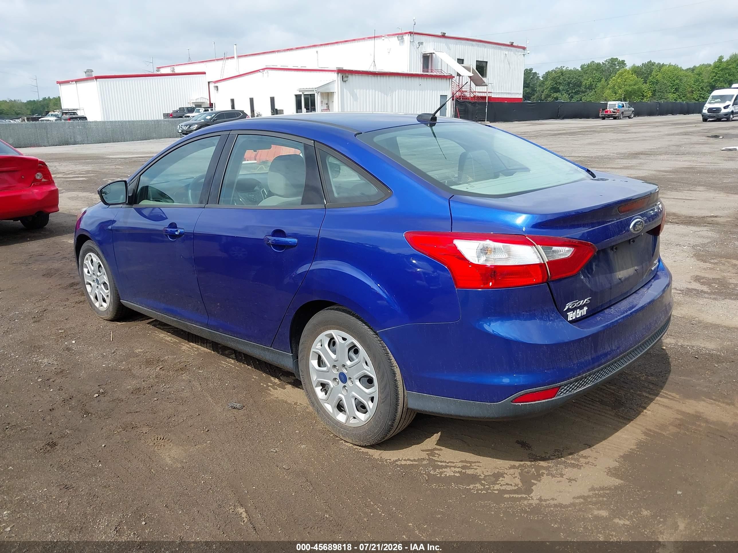 2012 Ford Focus Se Blue vin: 1FAHP3F28CL462808
