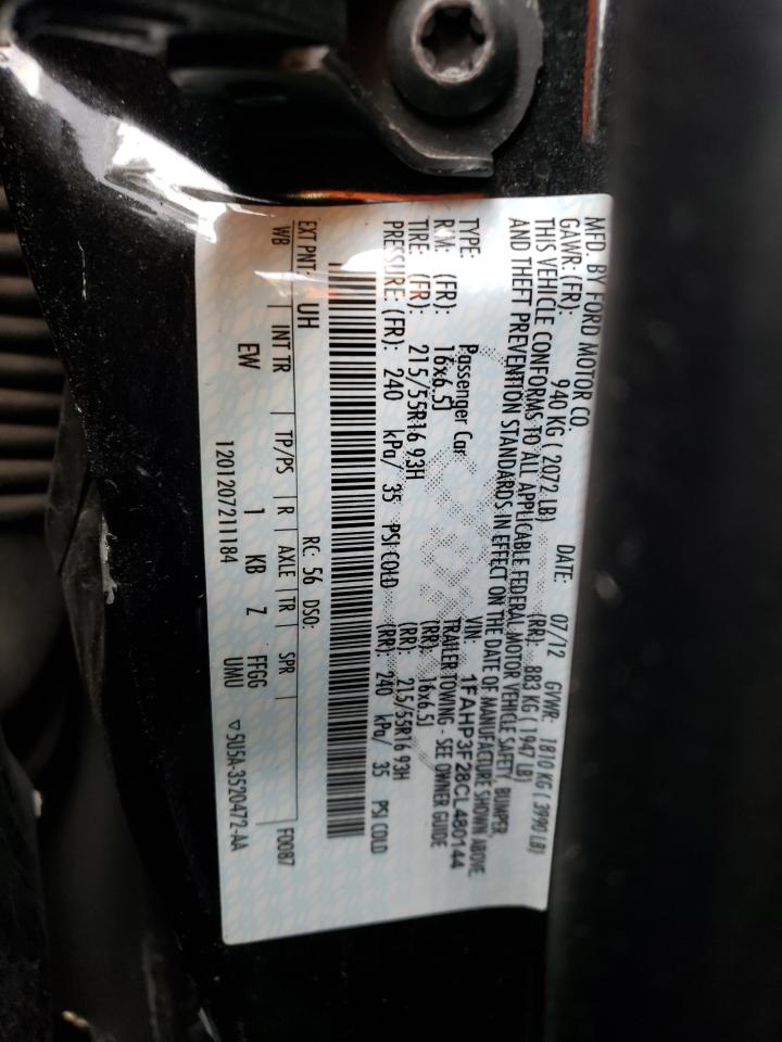 2012 Ford Focus Se Black vin: 1FAHP3F28CL480144
