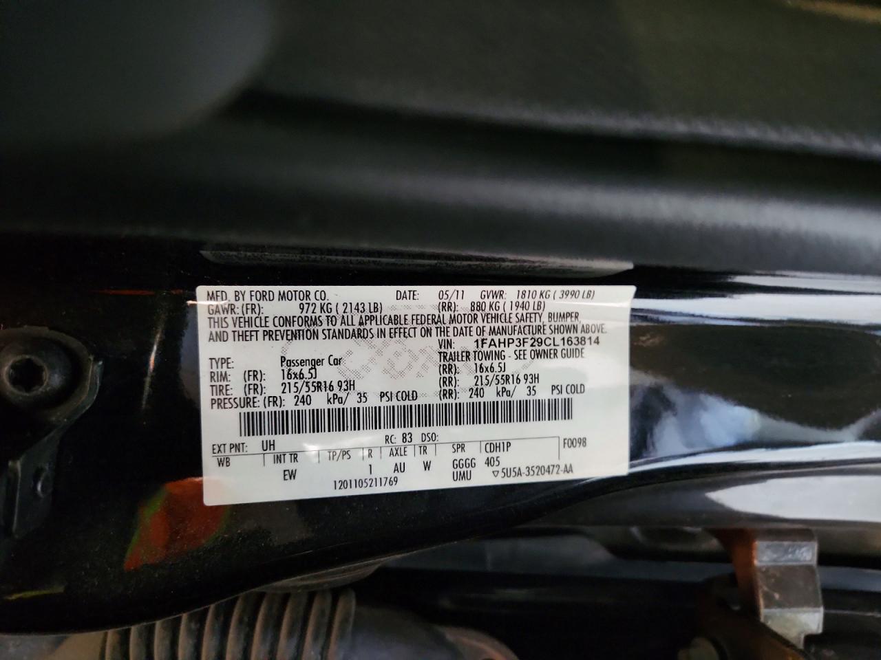 2012 Ford Focus Se Черный vin: 1FAHP3F29CL163814