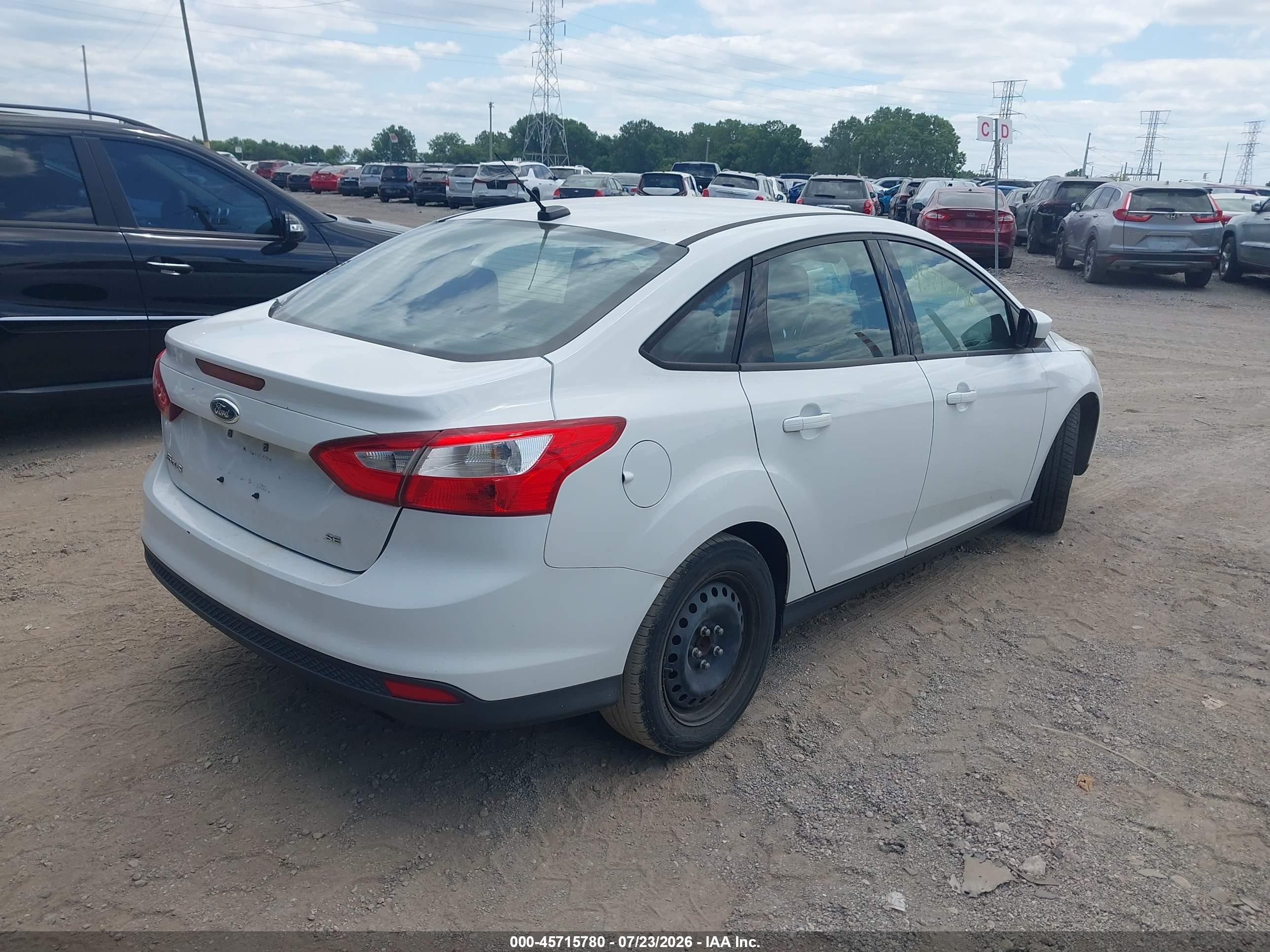 2012 Ford Focus Se White vin: 1FAHP3F29CL186641