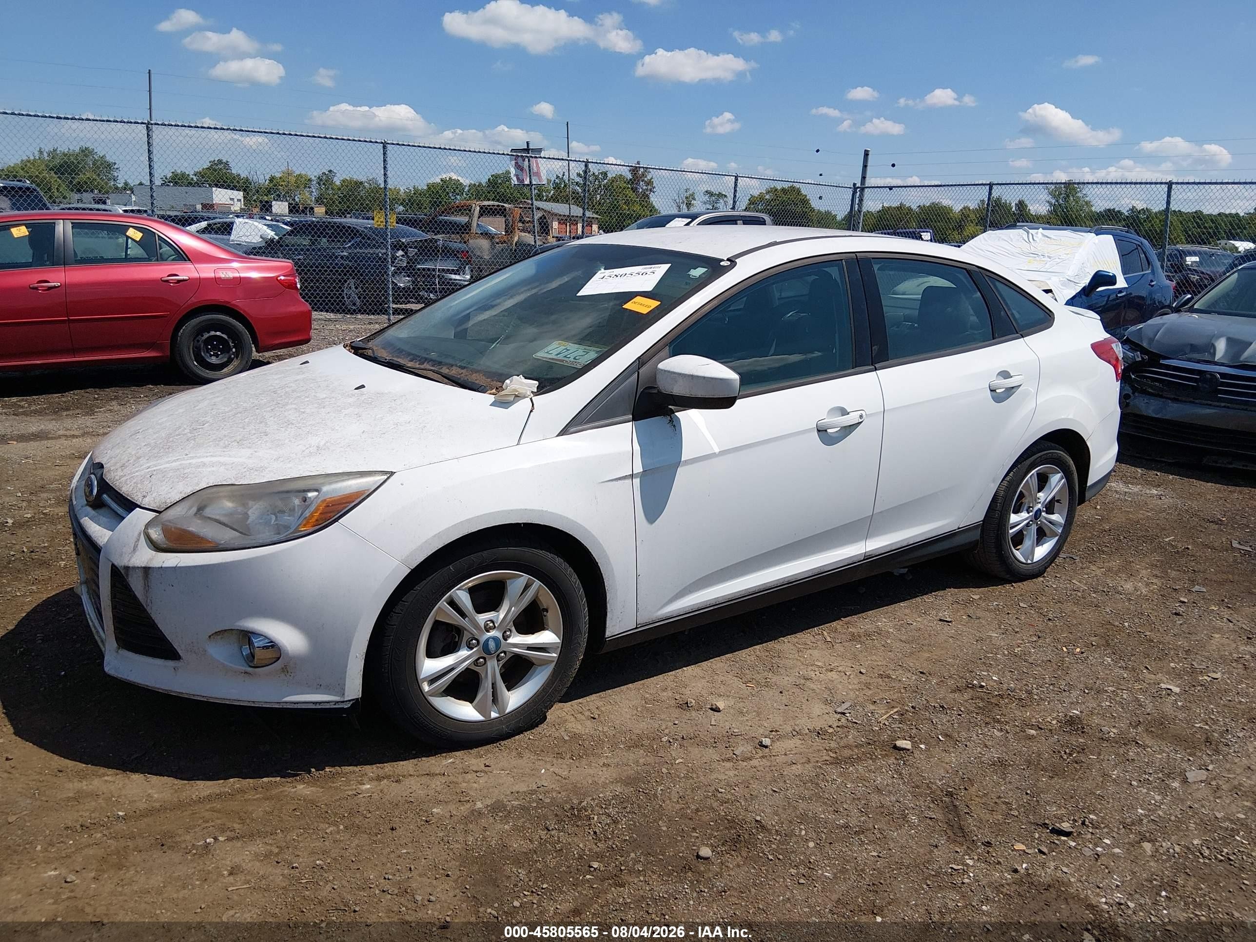2012 Ford Focus Se White vin: 1FAHP3F29CL255540