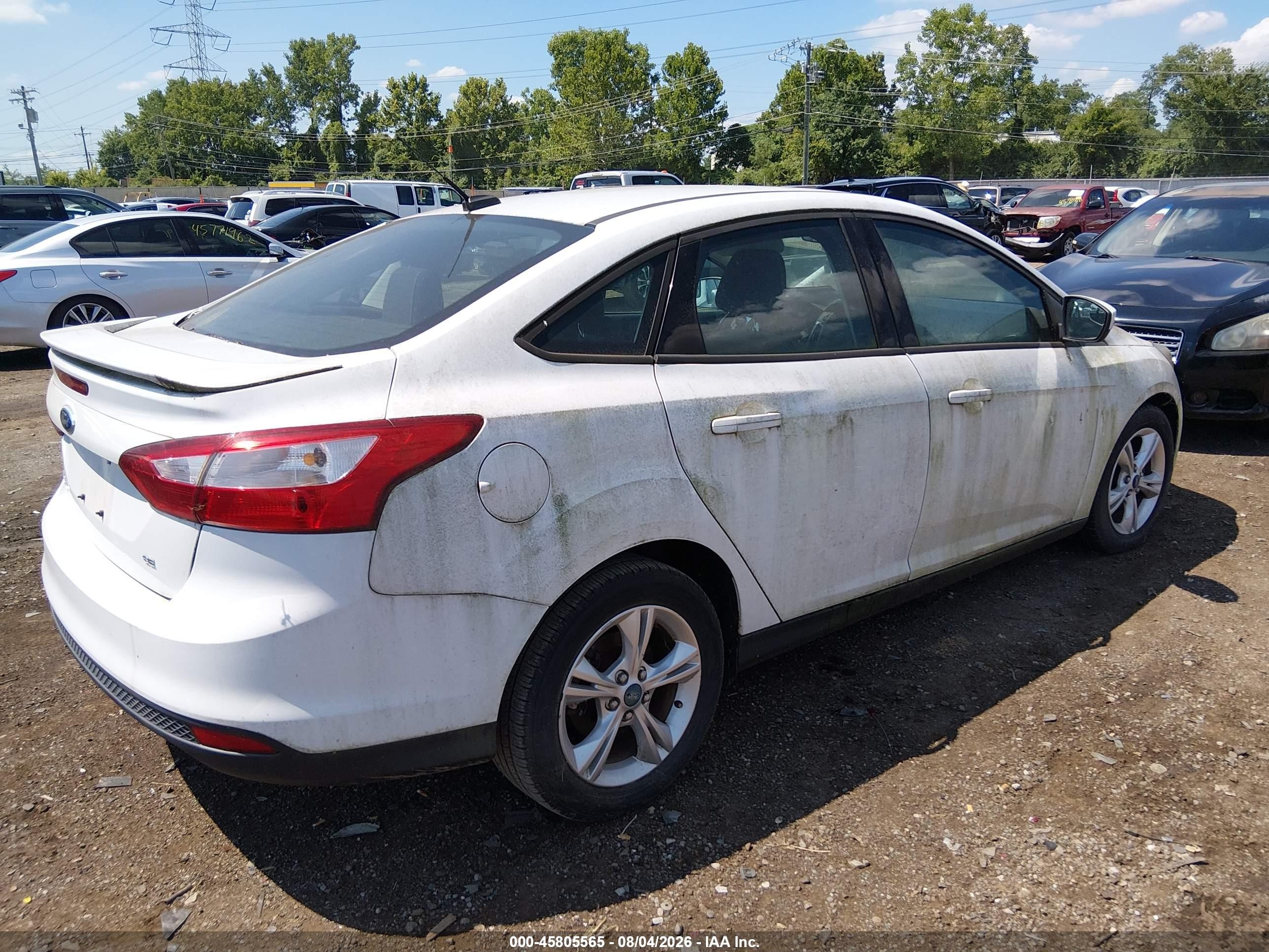2012 Ford Focus Se White vin: 1FAHP3F29CL255540