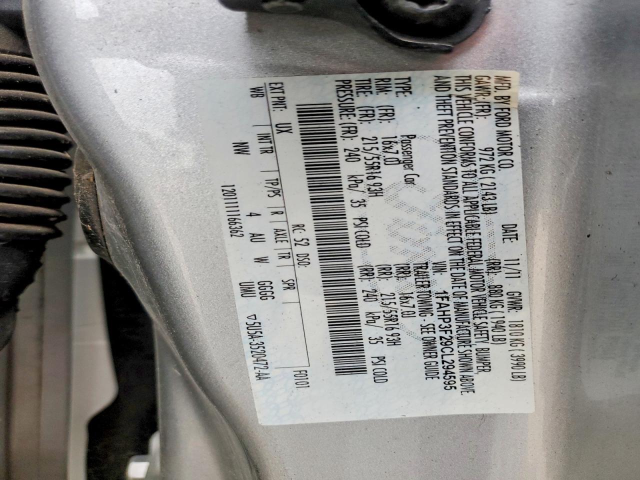 2012 Ford Focus Silver vin: 1FAHP3F29CL294595