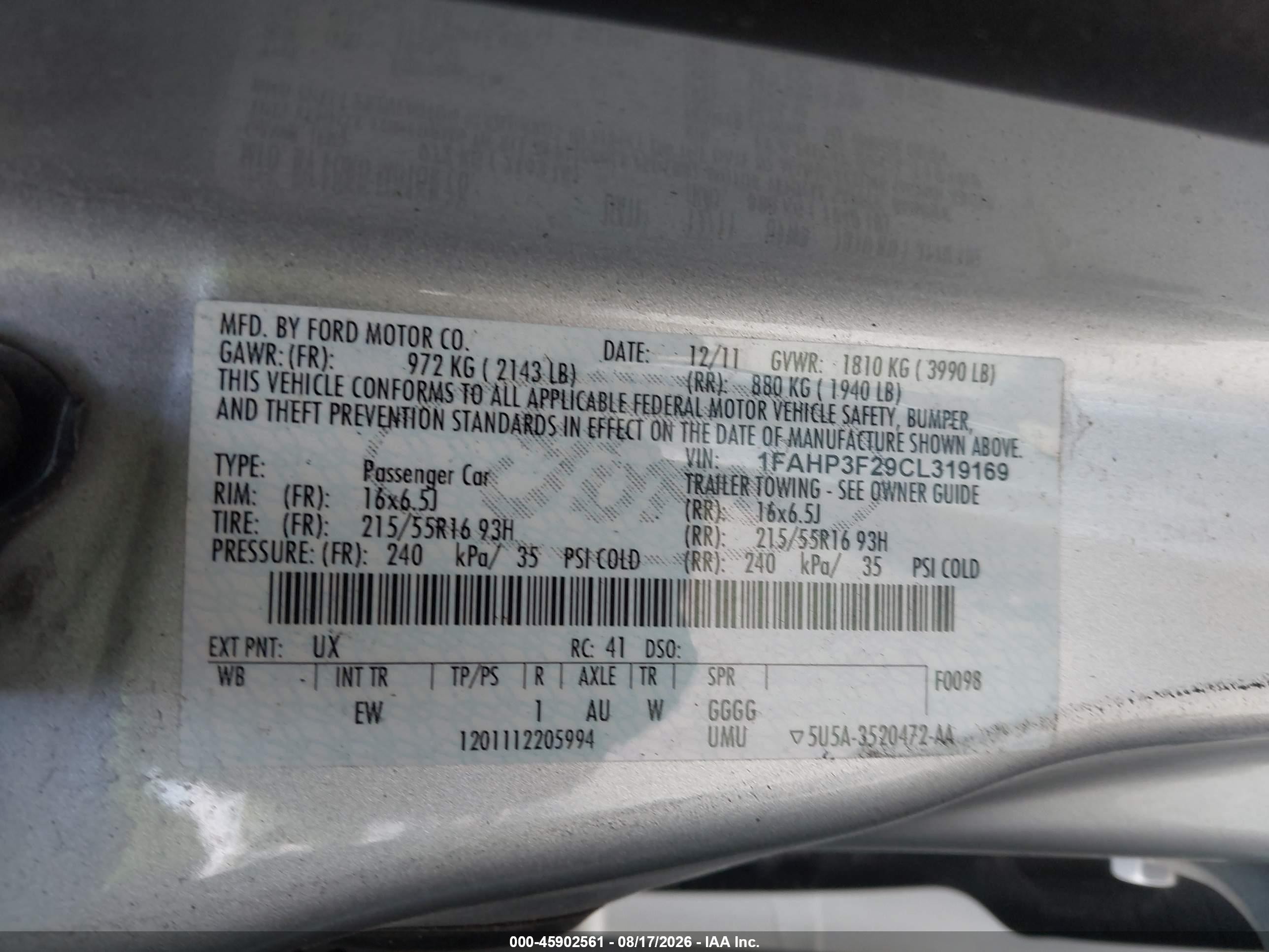 2012 Ford Focus Se Silver vin: 1FAHP3F29CL319169