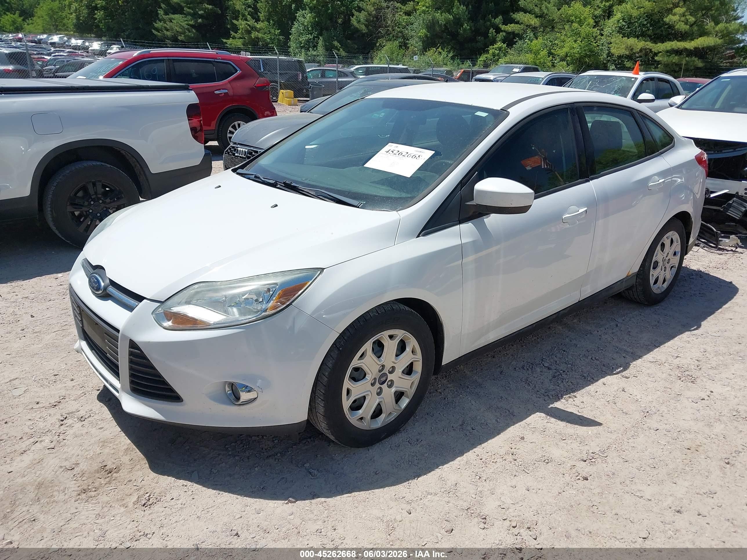 2012 Ford Focus Se White vin: 1FAHP3F29CL404500