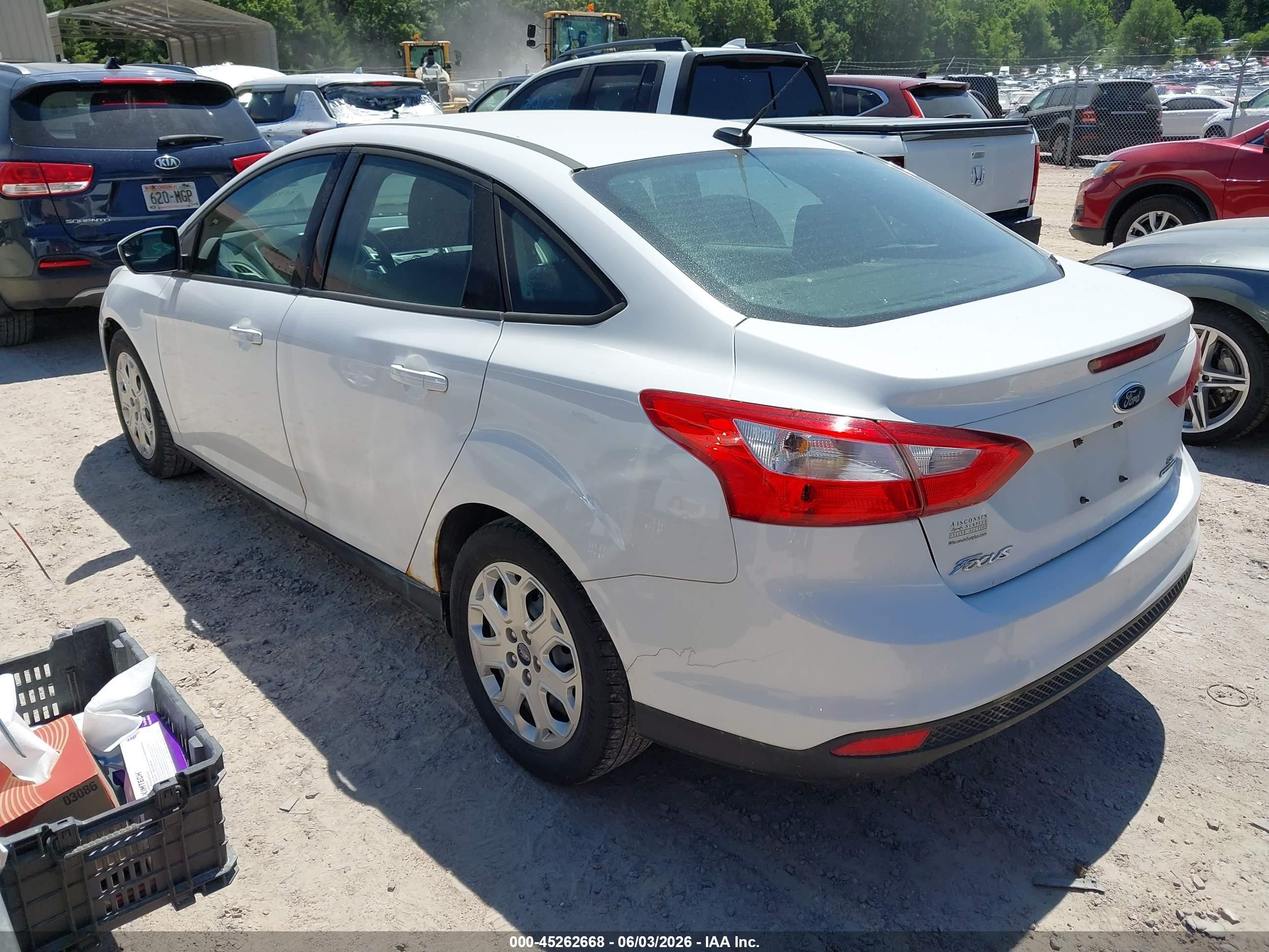 2012 Ford Focus Se White vin: 1FAHP3F29CL404500