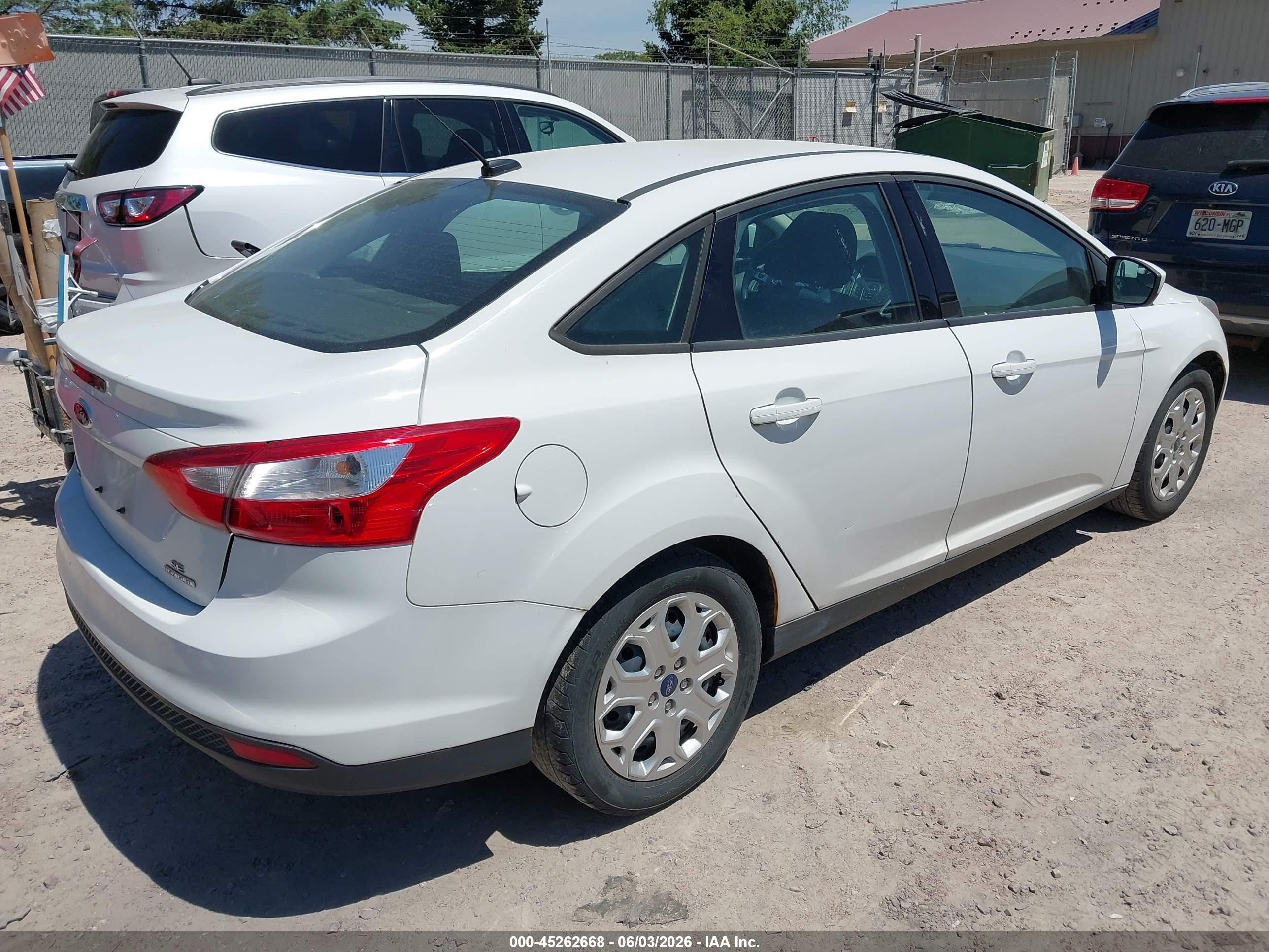 2012 Ford Focus Se White vin: 1FAHP3F29CL404500