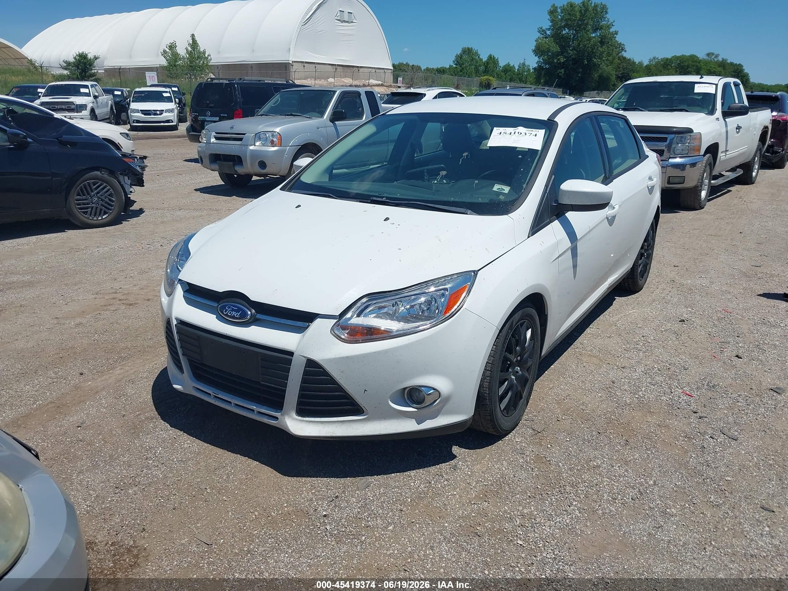 2012 Ford Focus Se White vin: 1FAHP3F2XCL174627