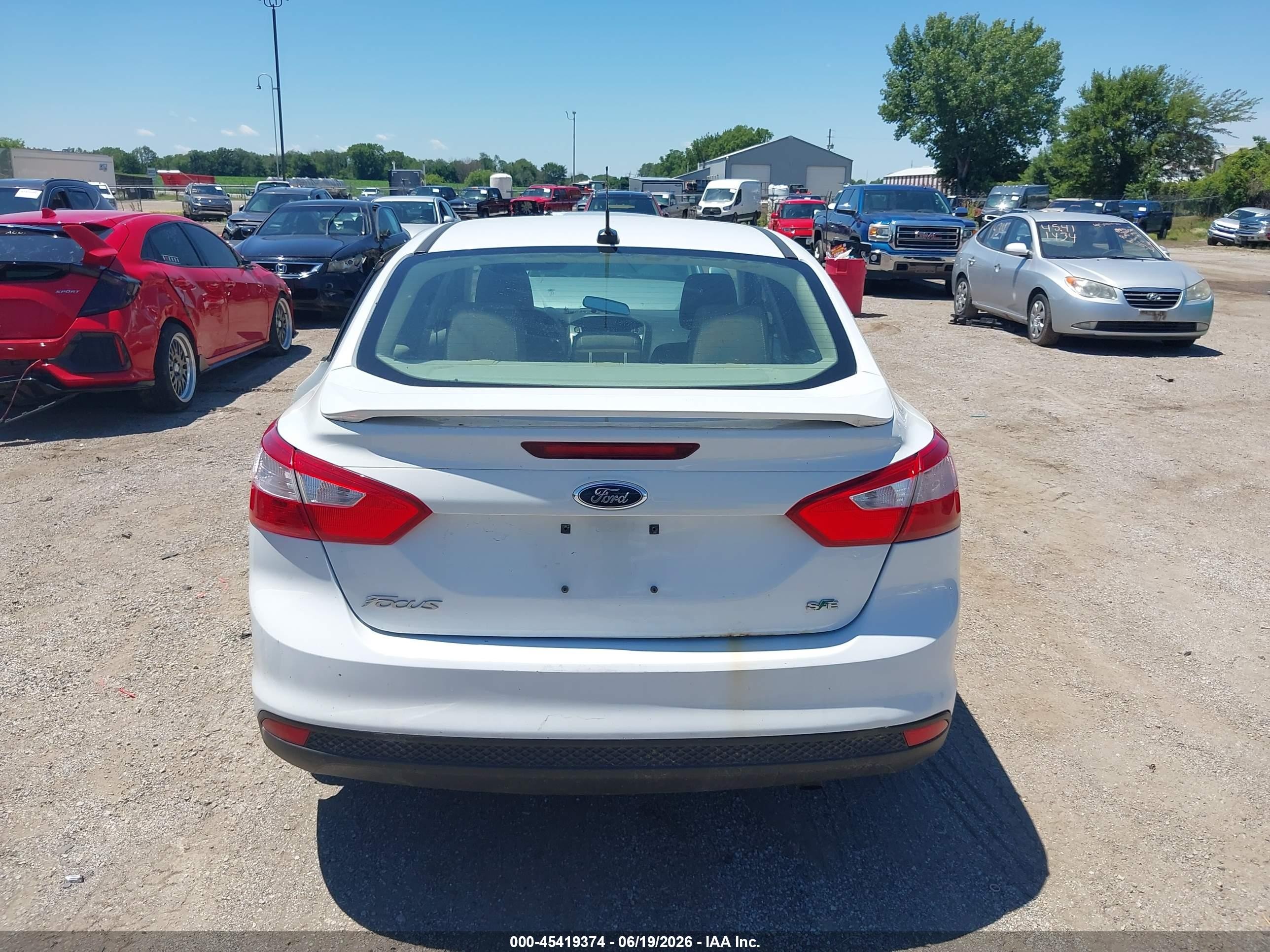 2012 Ford Focus Se White vin: 1FAHP3F2XCL174627