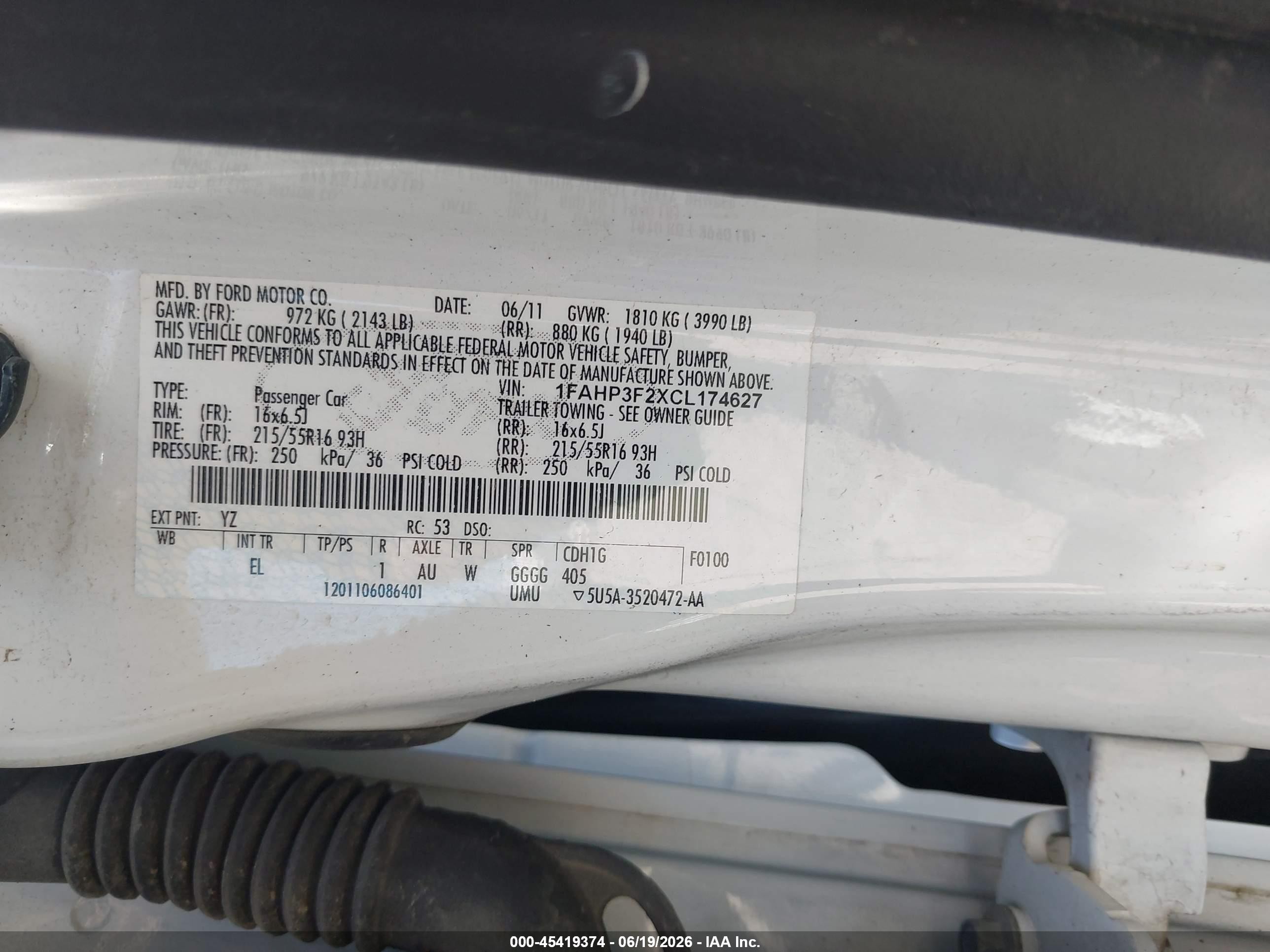 2012 Ford Focus Se White vin: 1FAHP3F2XCL174627