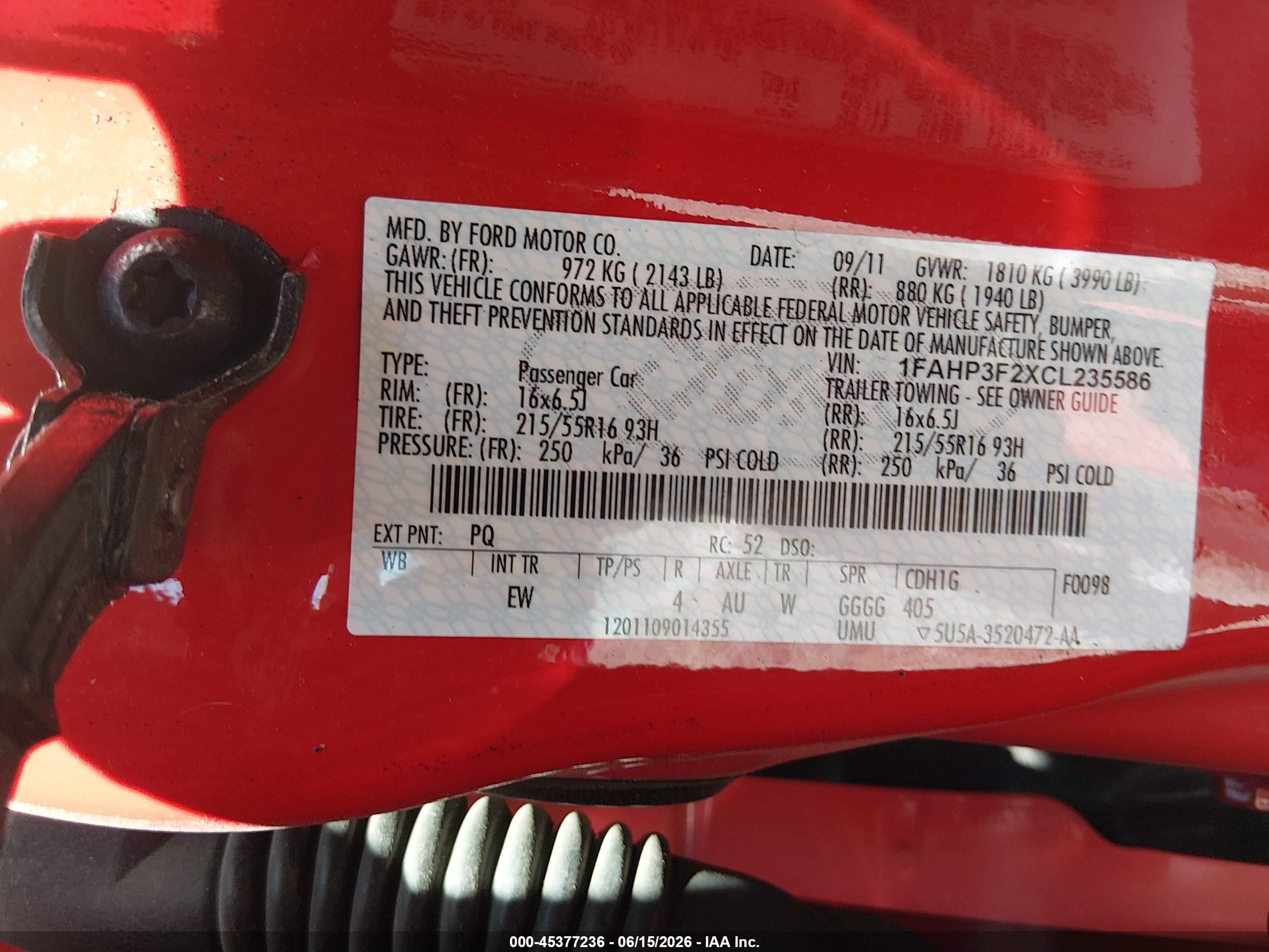 2012 Ford Focus Se Red vin: 1FAHP3F2XCL235586
