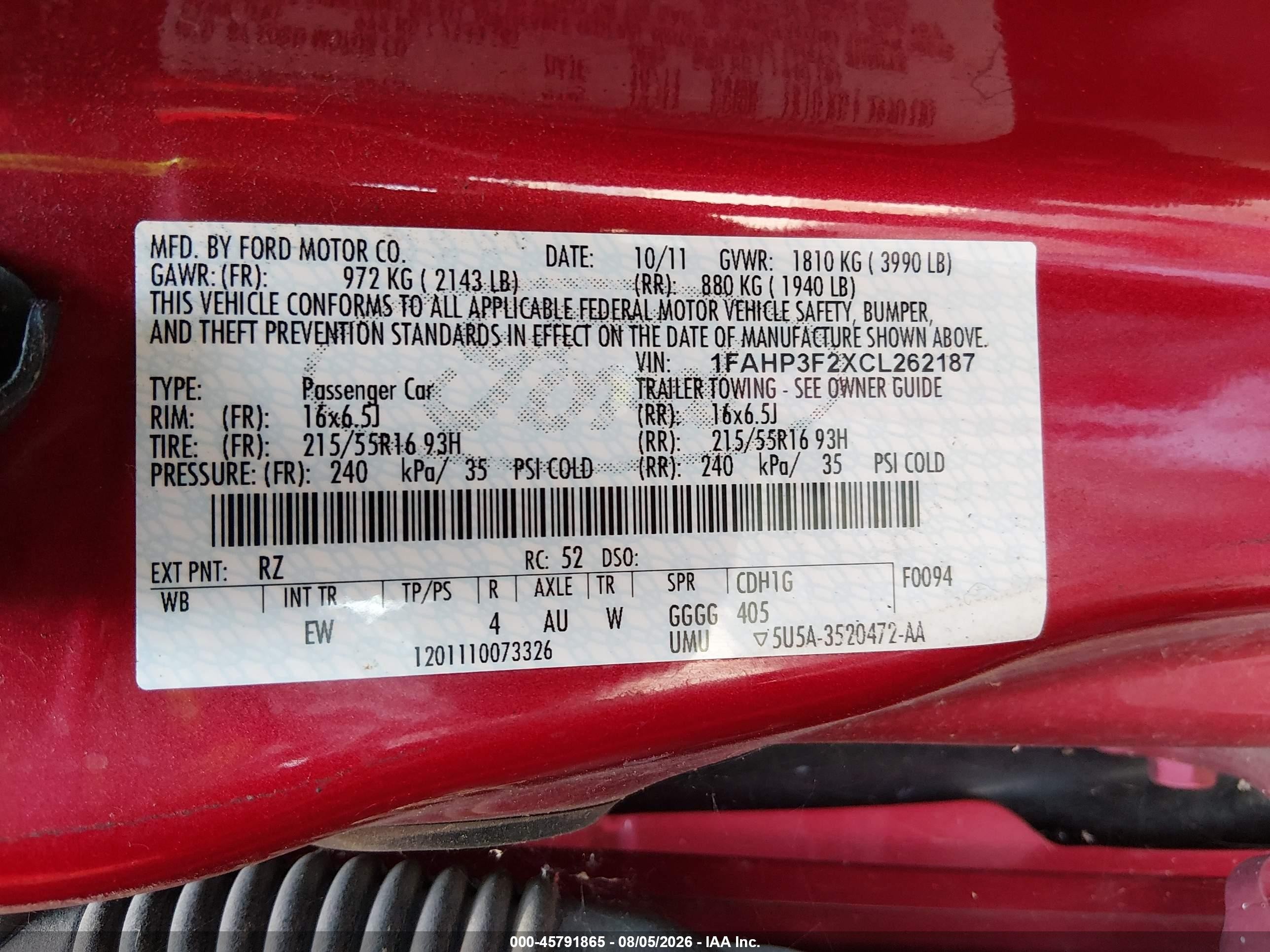2012 Ford Focus Se Red vin: 1FAHP3F2XCL262187