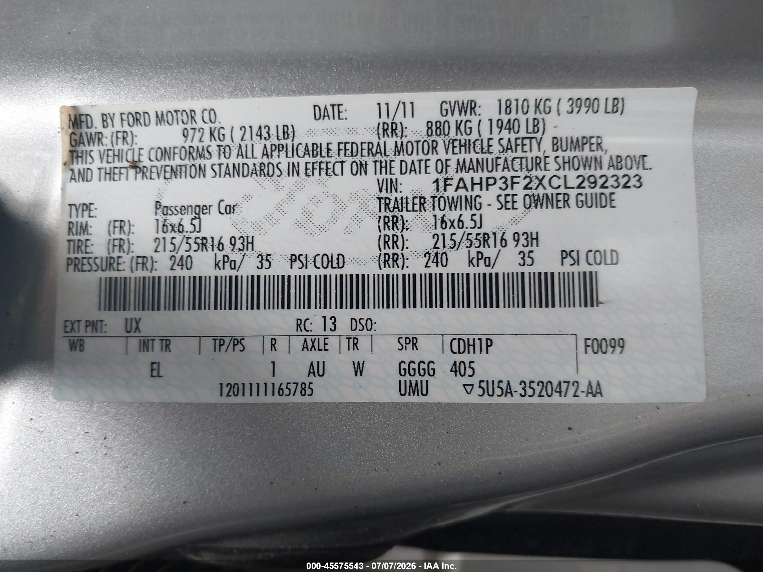 2012 Ford Focus Se Silver vin: 1FAHP3F2XCL292323