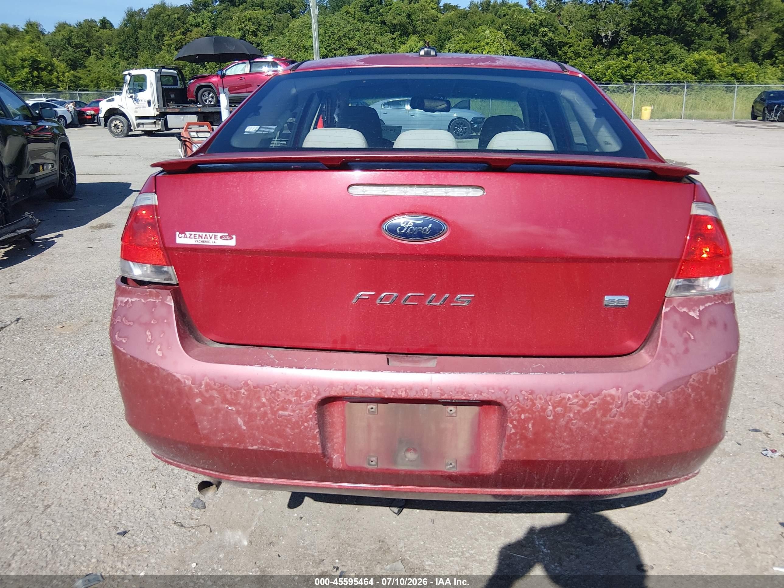 2010 Ford Focus Se Red vin: 1FAHP3FN0AW115799