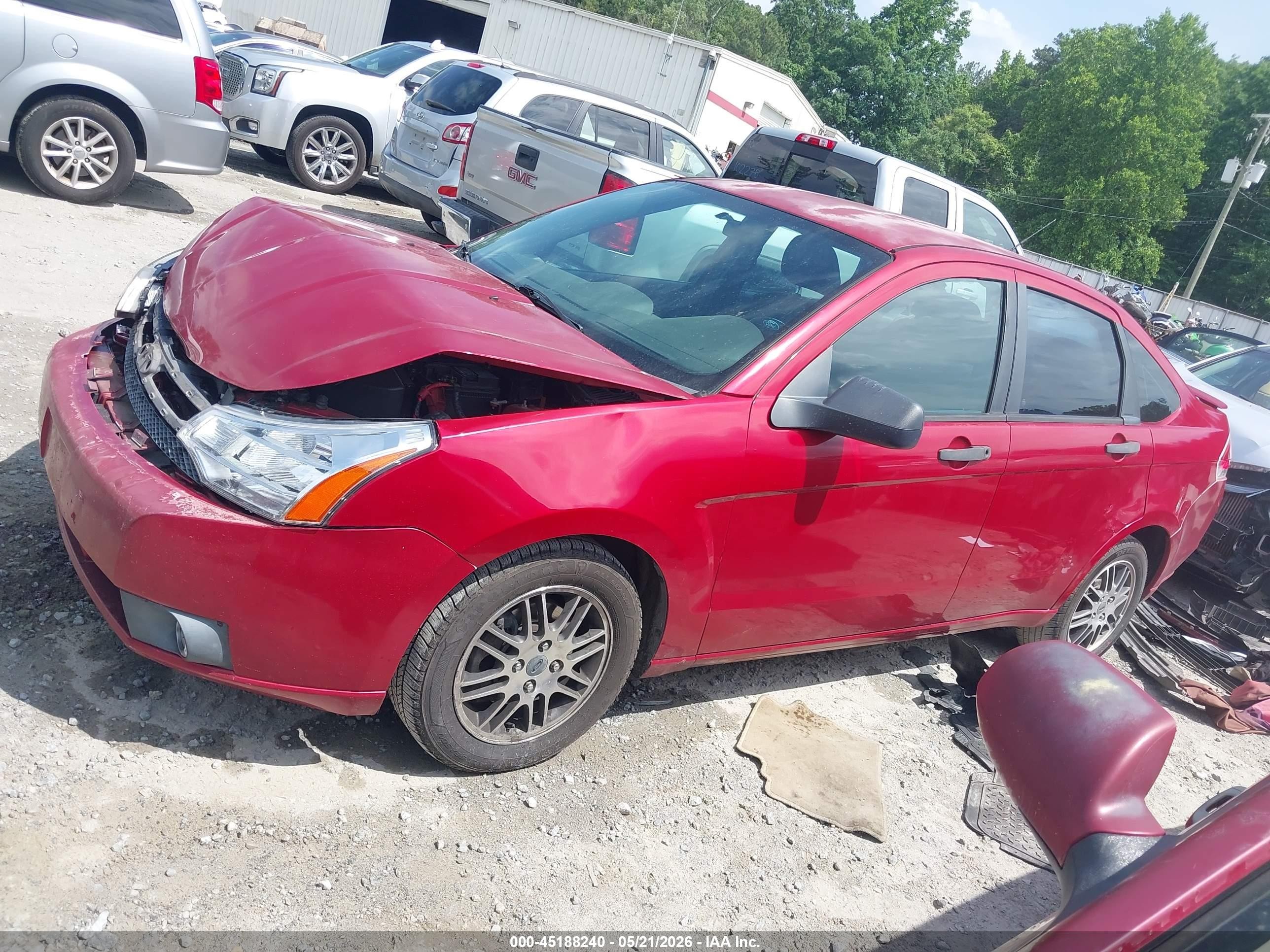 2010 Ford Focus Se Red vin: 1FAHP3FN0AW213389