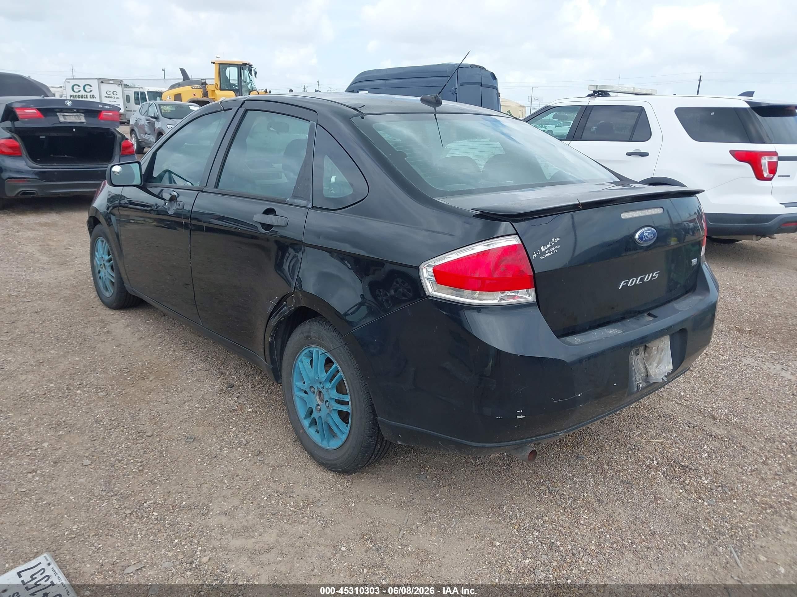 2010 Ford Focus Se Black vin: 1FAHP3FN0AW218866