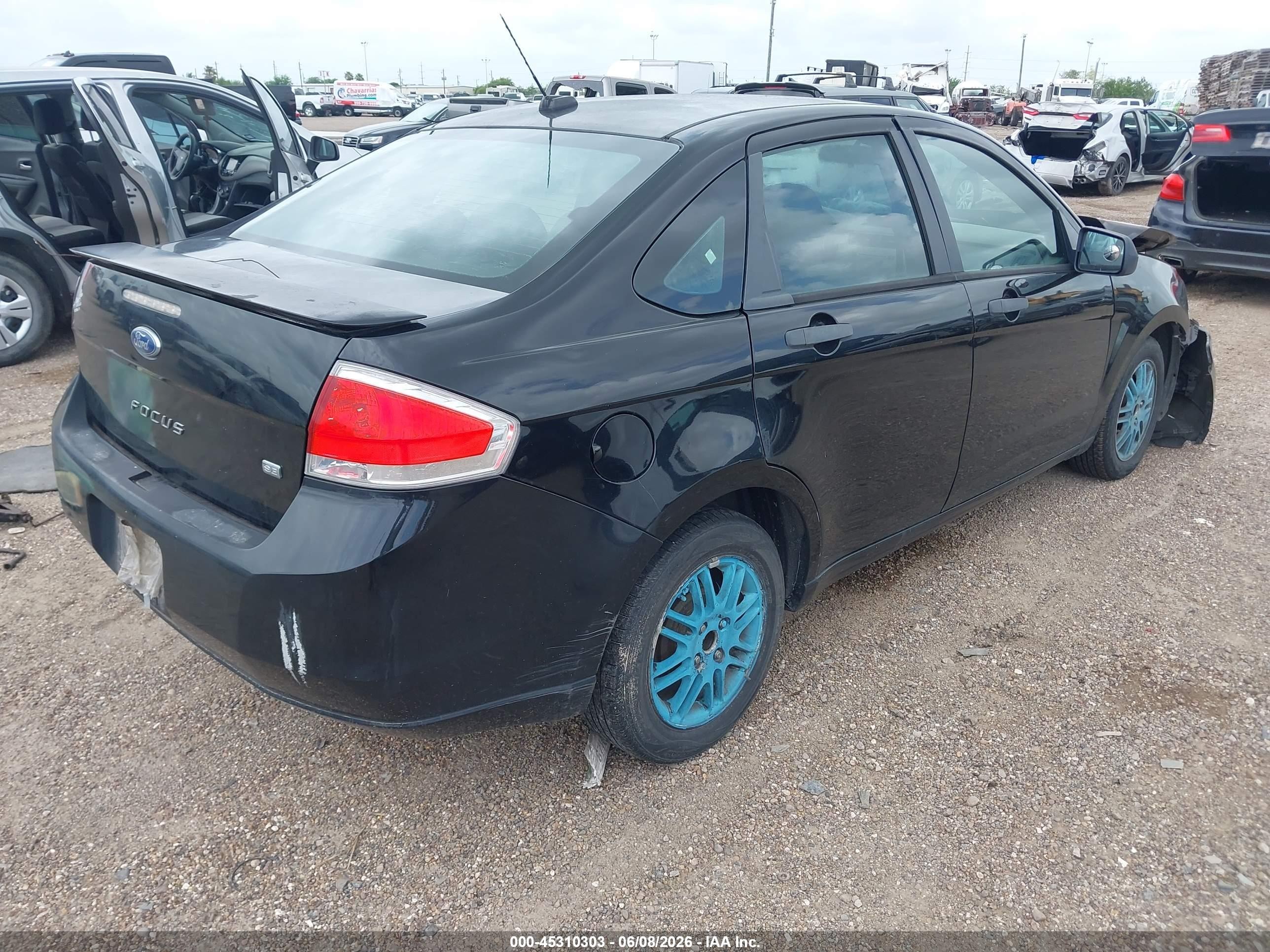 2010 Ford Focus Se Black vin: 1FAHP3FN0AW218866