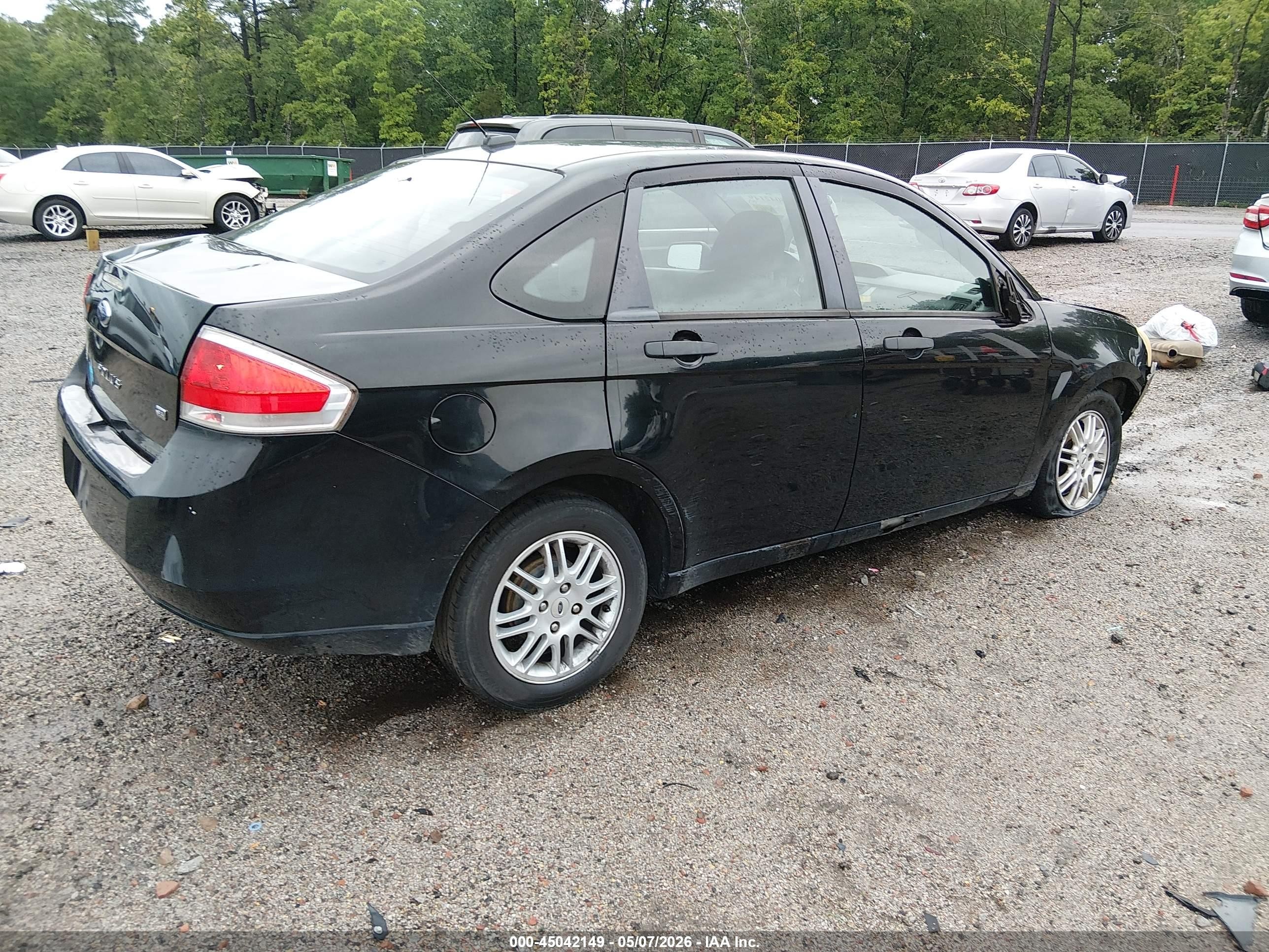 2010 Ford Focus Se Black vin: 1FAHP3FN0AW286049