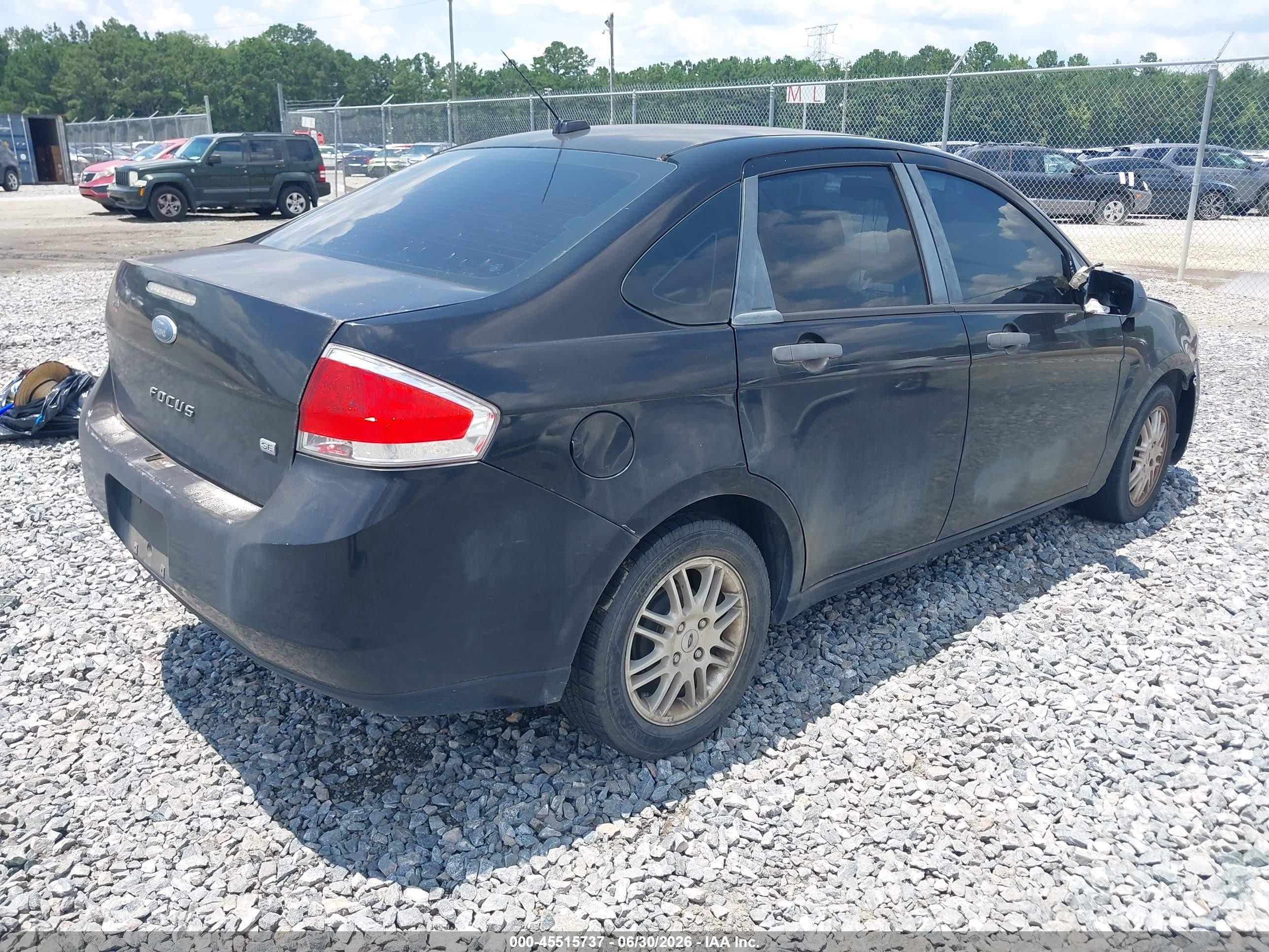 2011 Ford Focus Se Black vin: 1FAHP3FN0BW158752