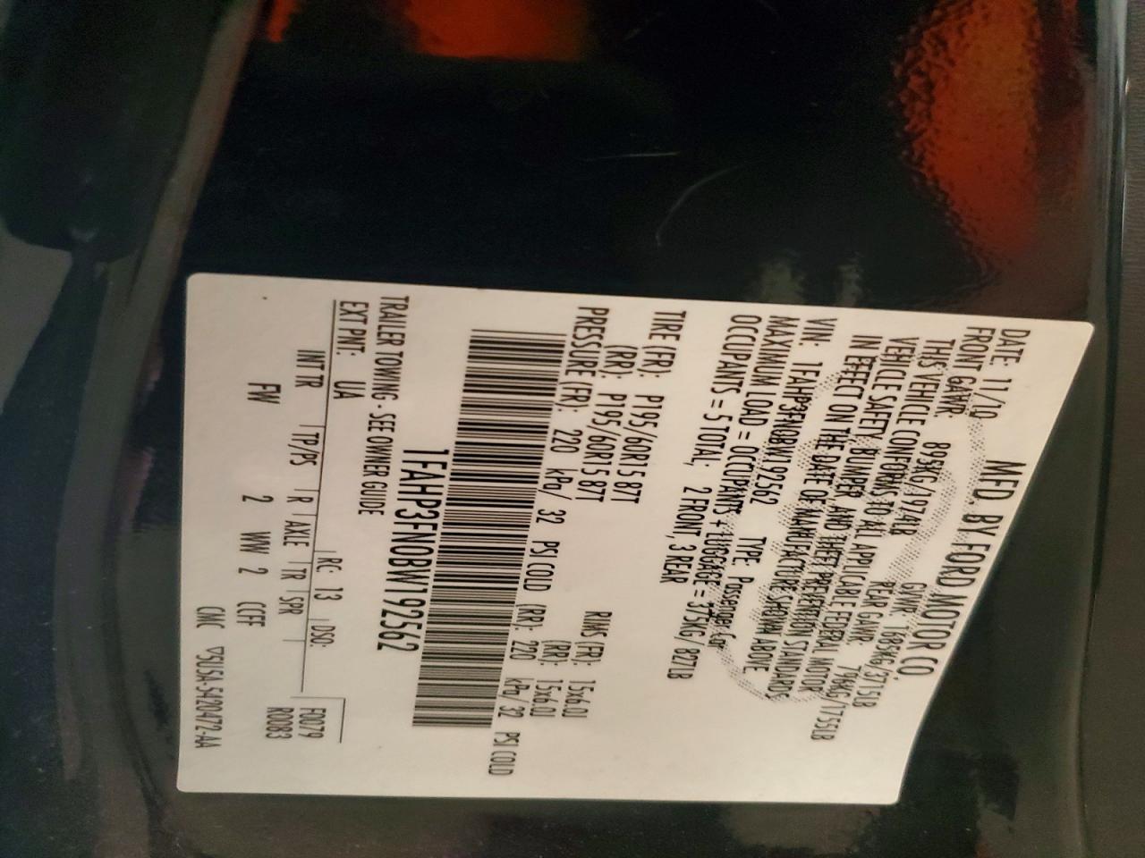2011 Ford Focus Se Black vin: 1FAHP3FN0BW192562