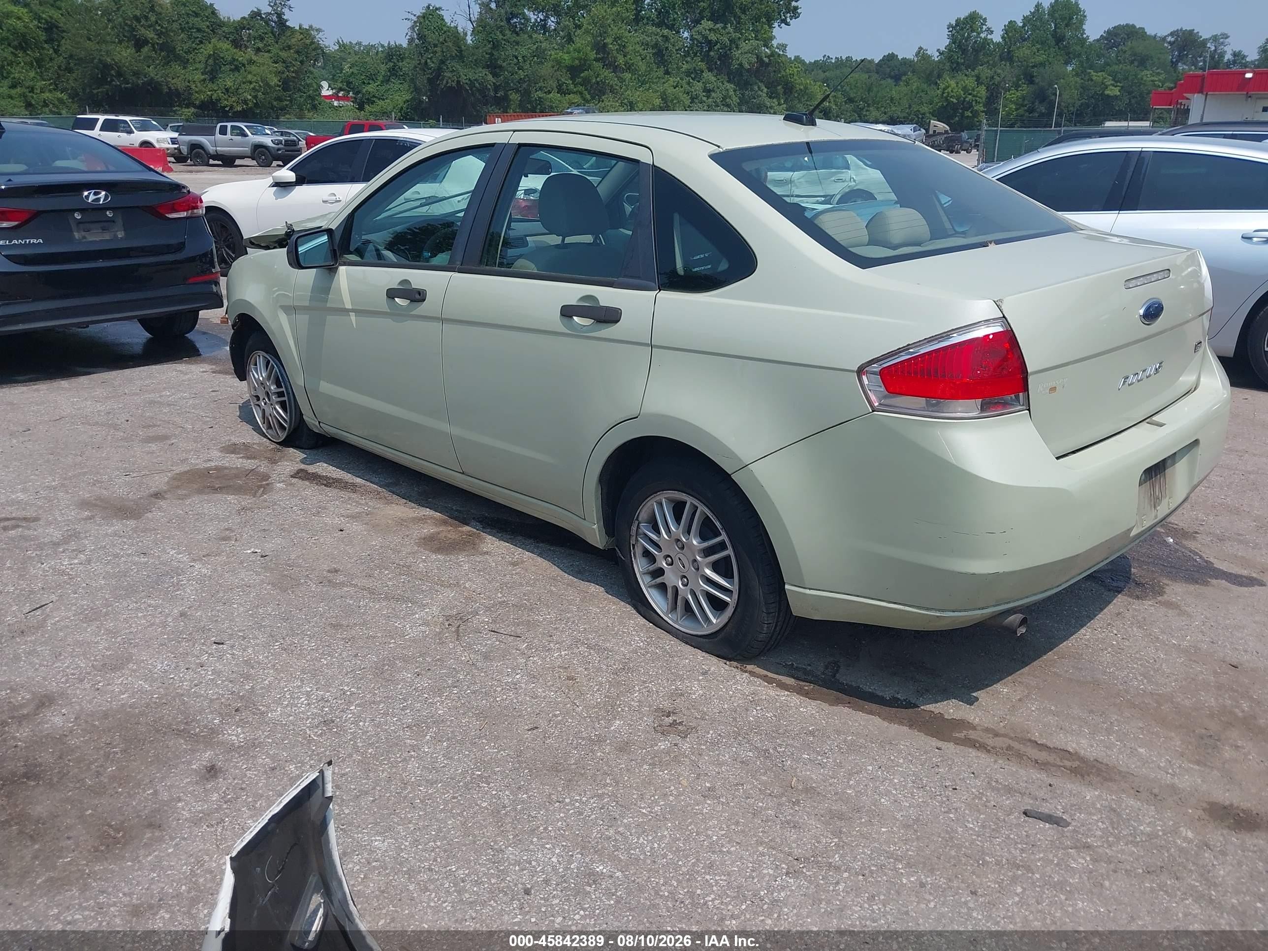 2010 Ford Focus Se Green vin: 1FAHP3FN1AW115312